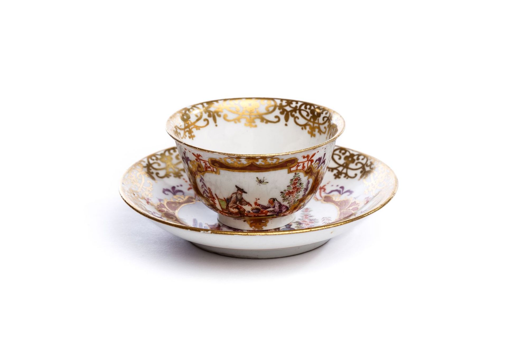 Bowl with saucer, Meissen 1725 - Image 4 of 6