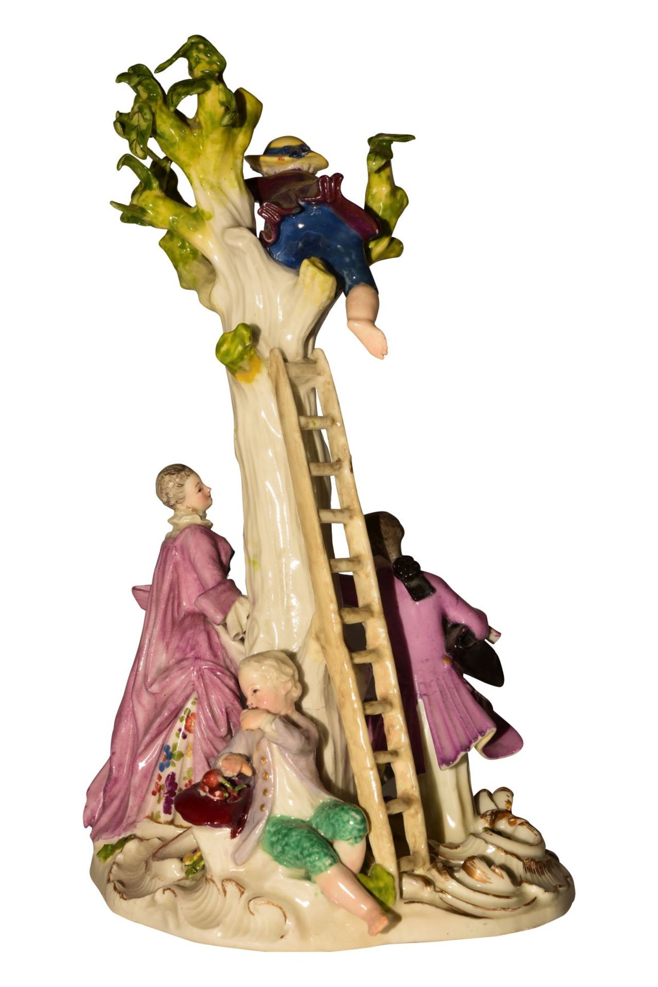 1 group of Meissen 1750 apple pickers - Image 3 of 8