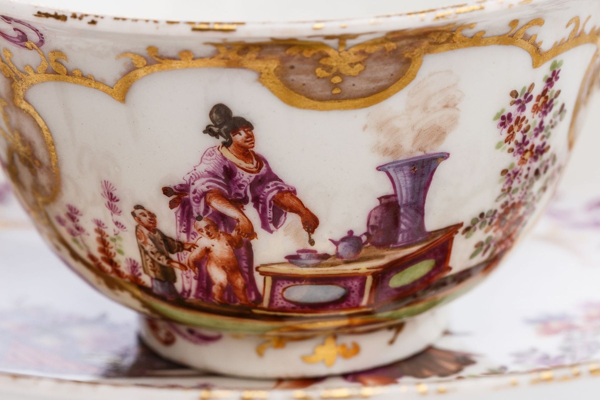 Bowl with saucer, Meissen 1723/25 - Image 4 of 4