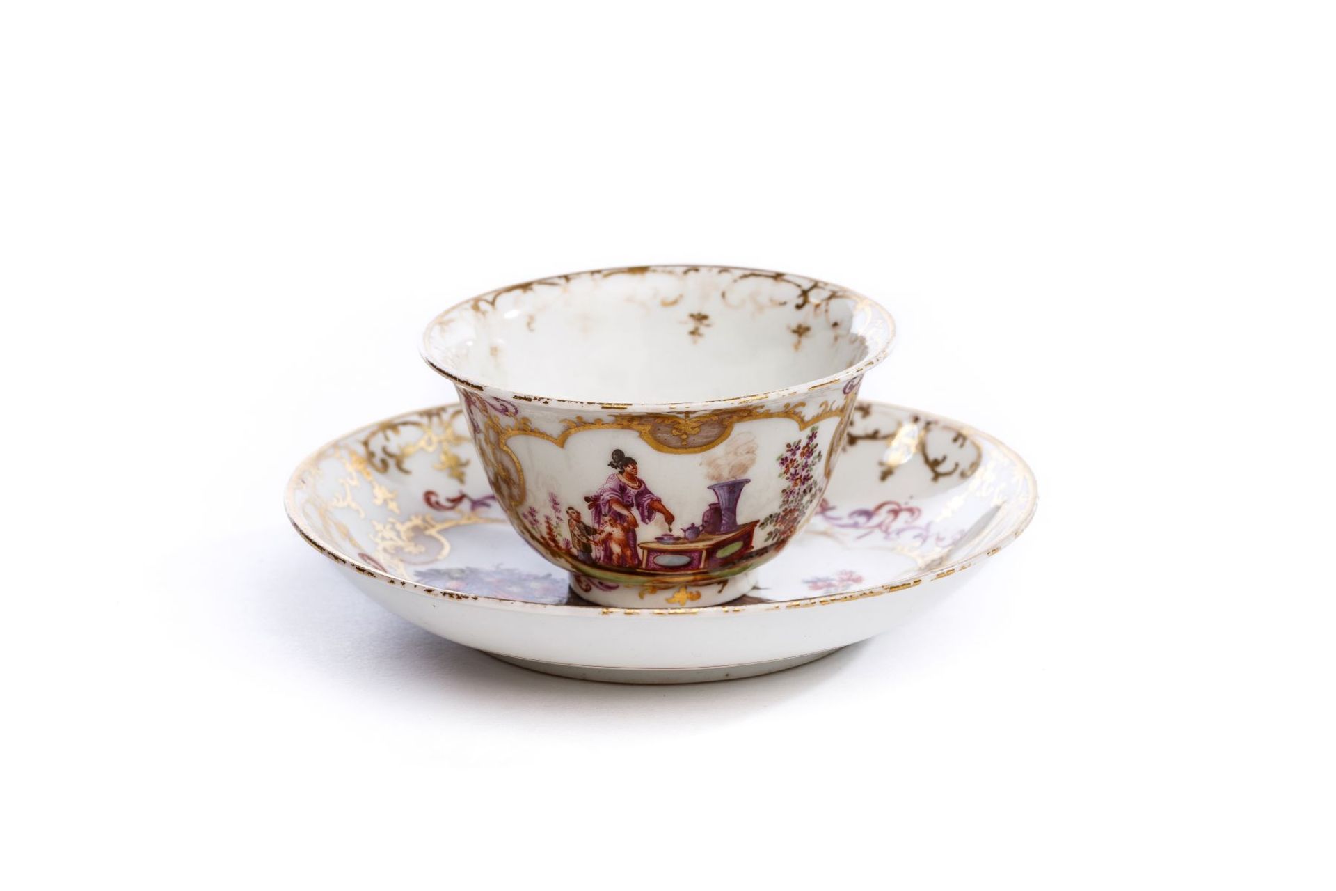 Bowl with saucer, Meissen 1723/25 - Image 3 of 4