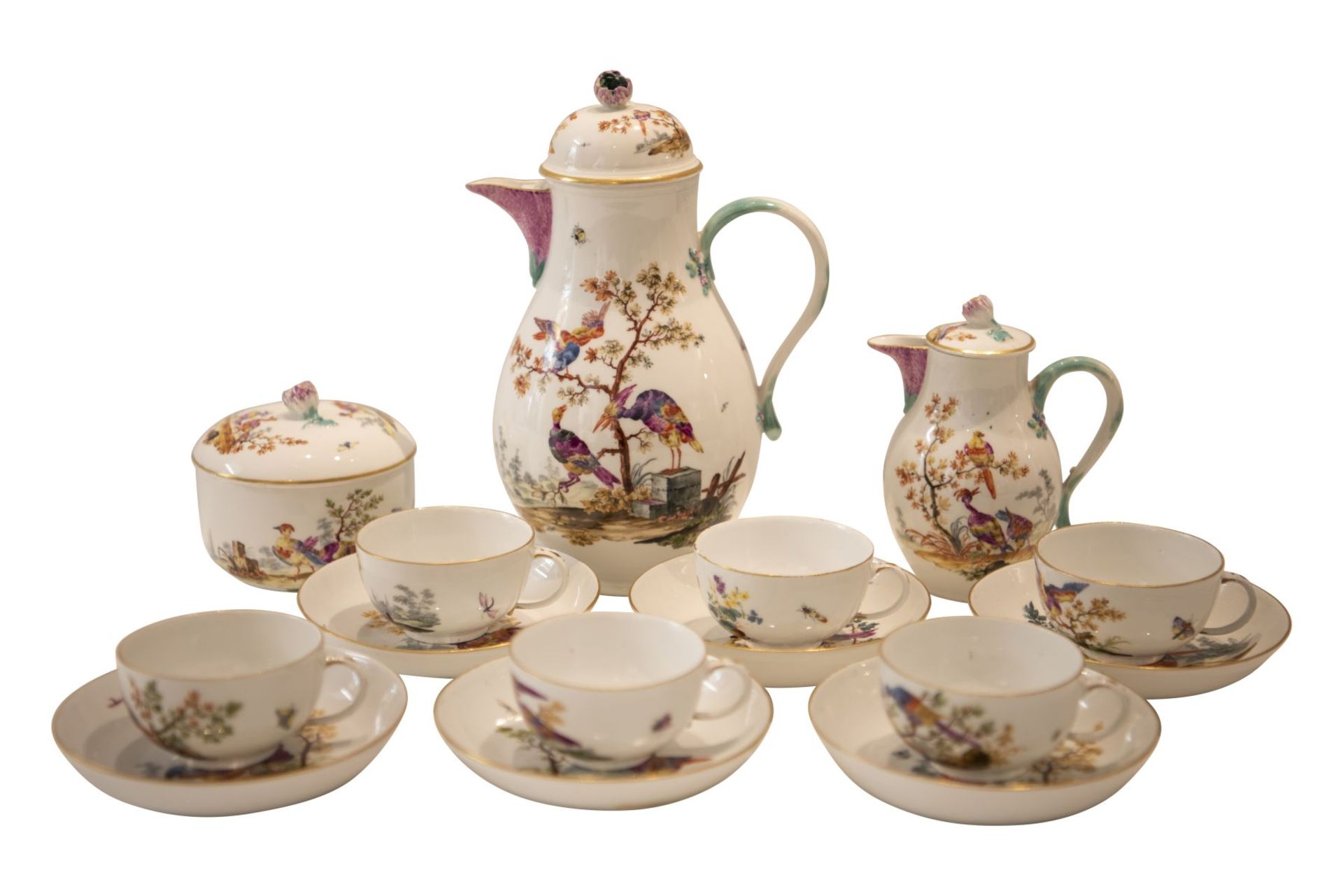 9 piece porcelain service Meissen around 1763