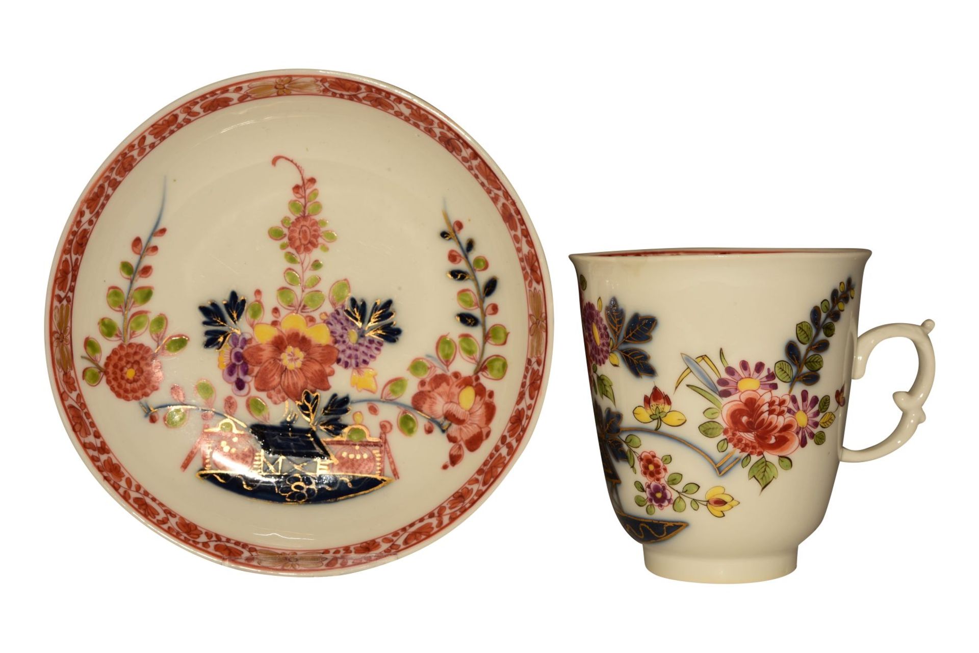 Tall cup and saucer, Meissen 1740 - Image 2 of 4