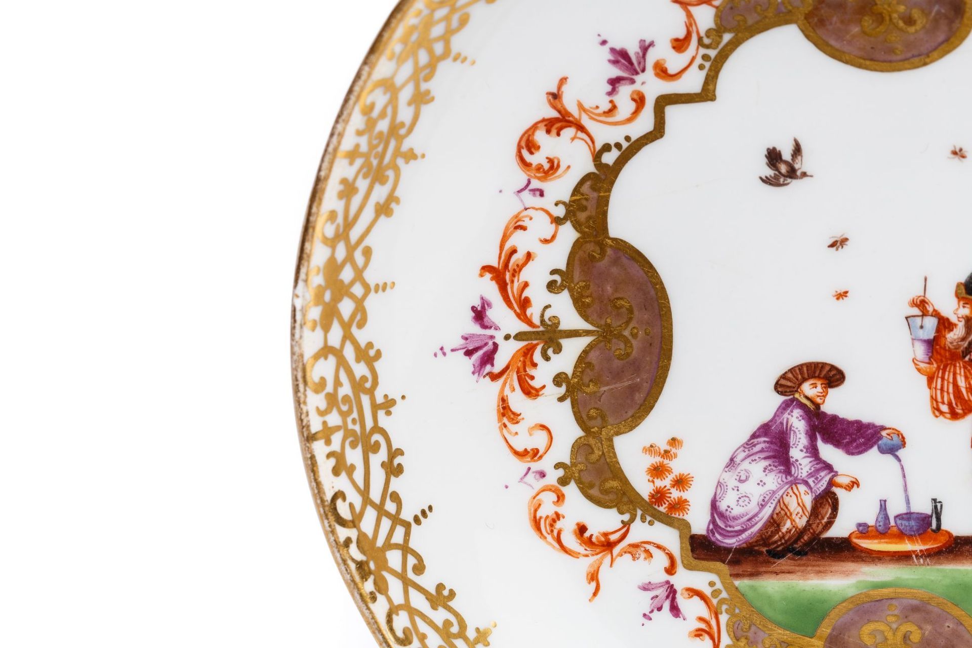 Bowl with Saucer, Meissen 1723/25 - Image 3 of 6