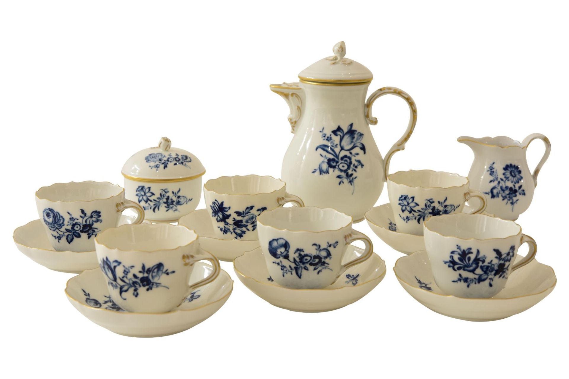 Mocha service "Blue Flower" Meissen