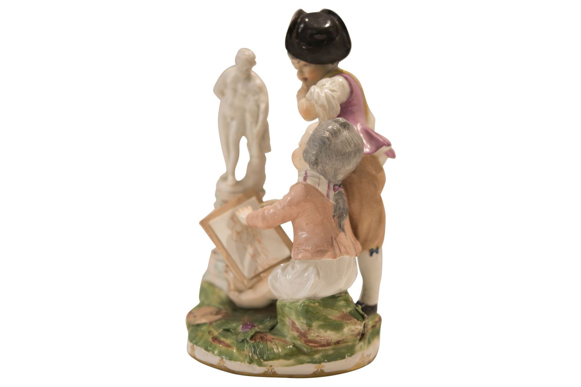 Figures group "Painters" Viennese Porcelain Manufacture 18th century - Image 4 of 6