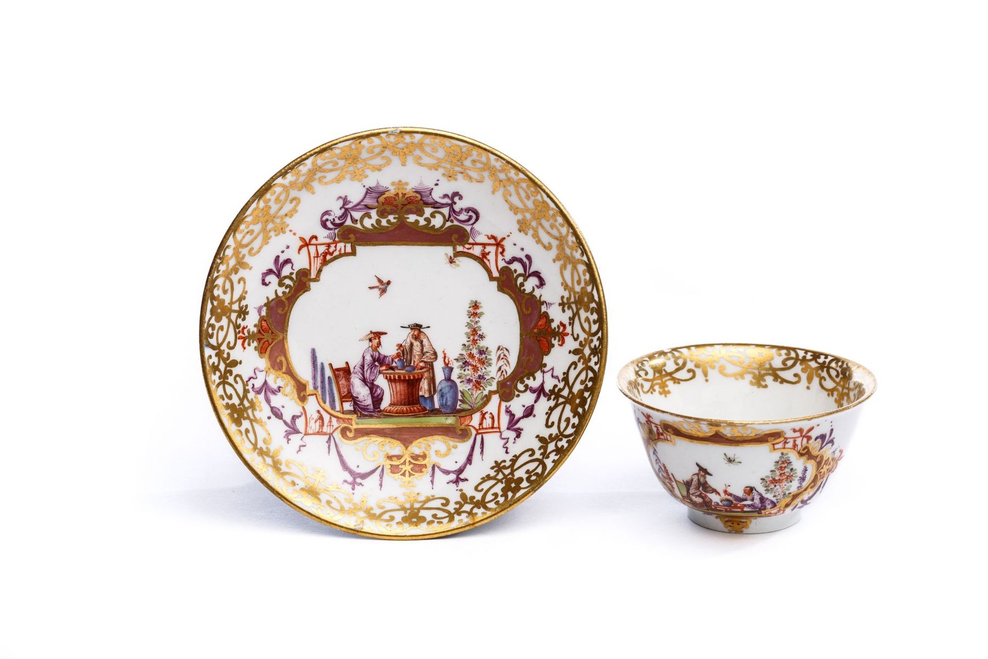 Bowl with saucer, Meissen 1725