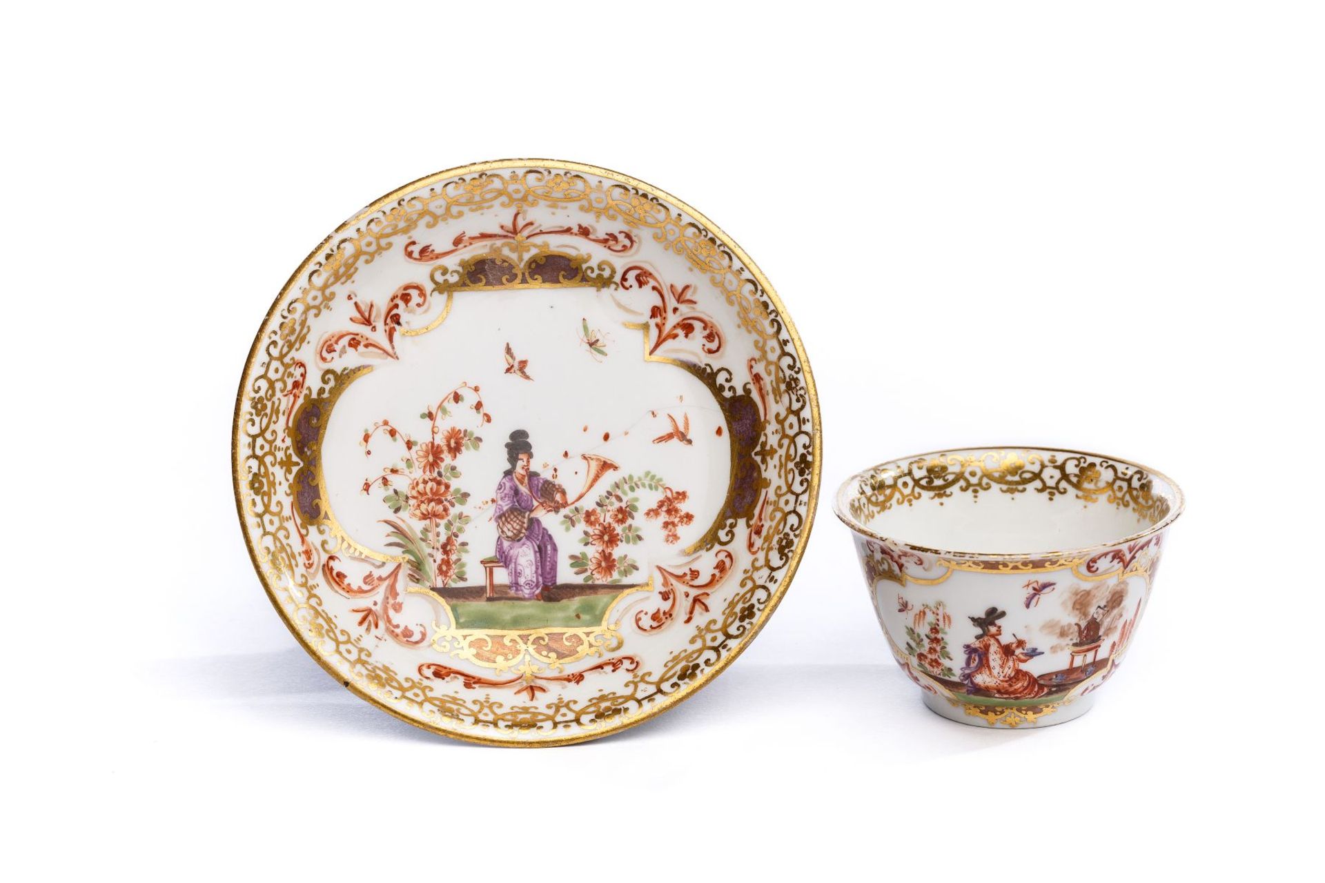 Bowl with Saucer, Meissen 1725