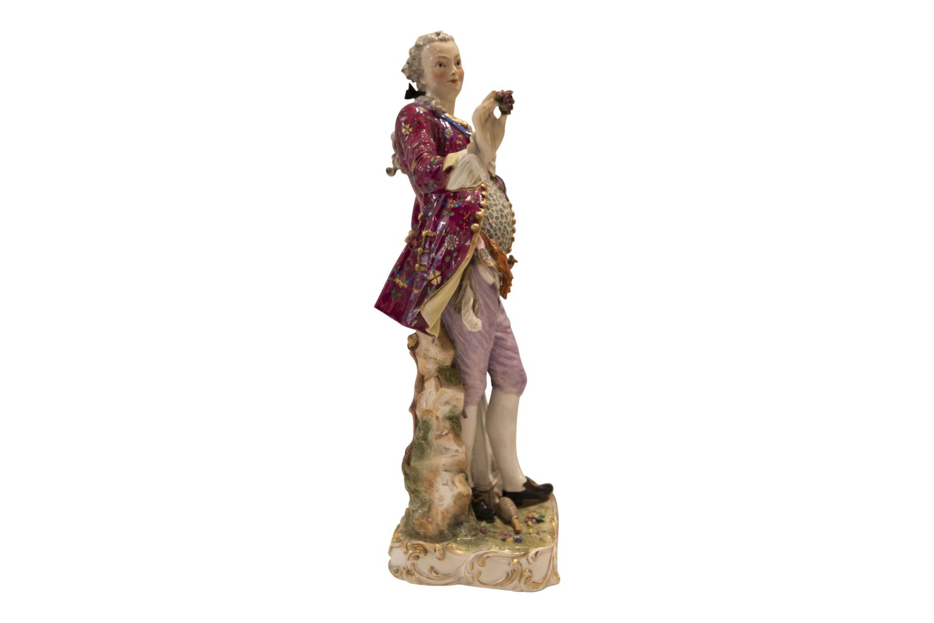 Large figure "Cavalier with flowers", Meissen - Image 4 of 9