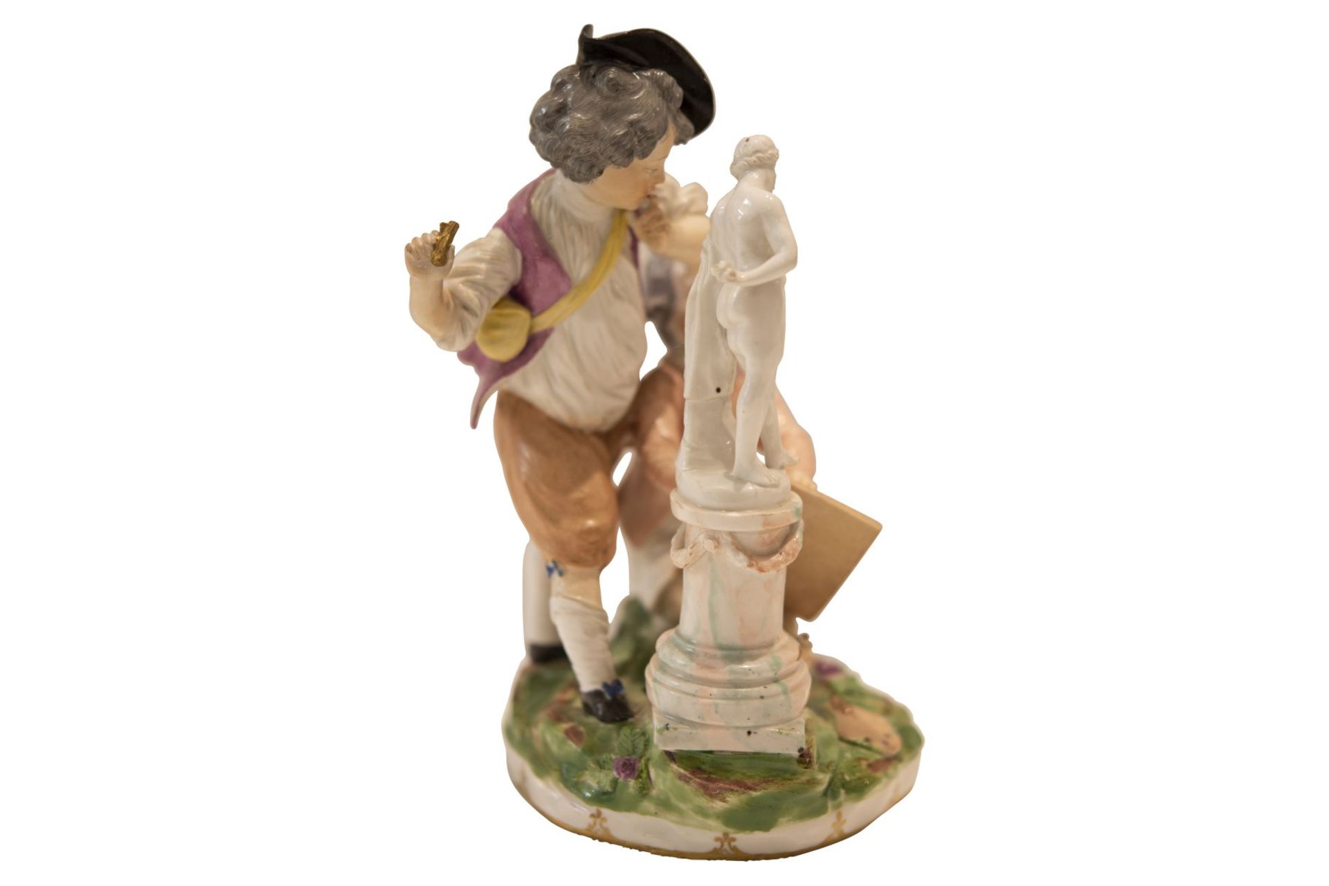 Figures group "Painters" Viennese Porcelain Manufacture 18th century - Image 2 of 6