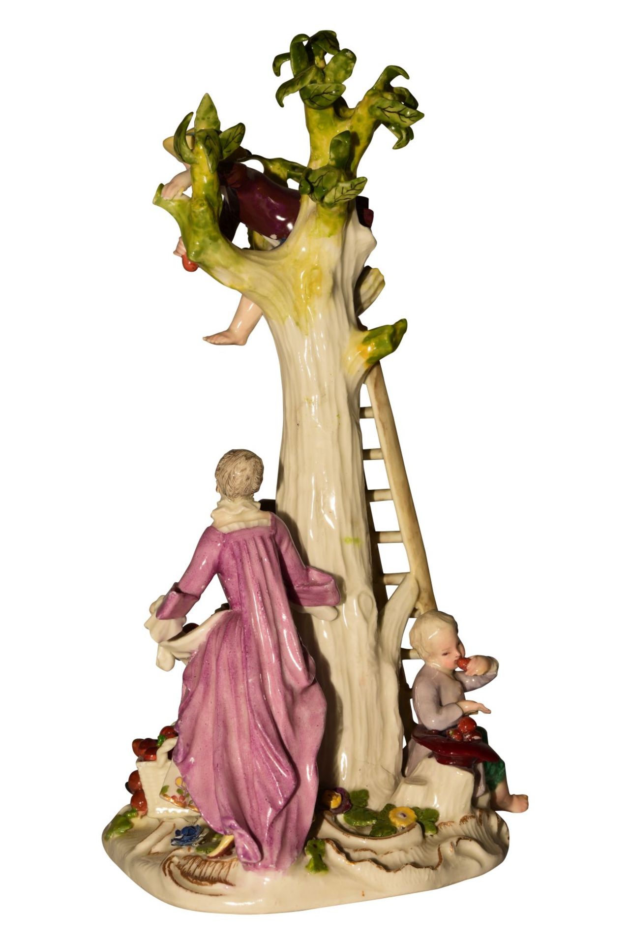 1 group of Meissen 1750 apple pickers - Image 4 of 8