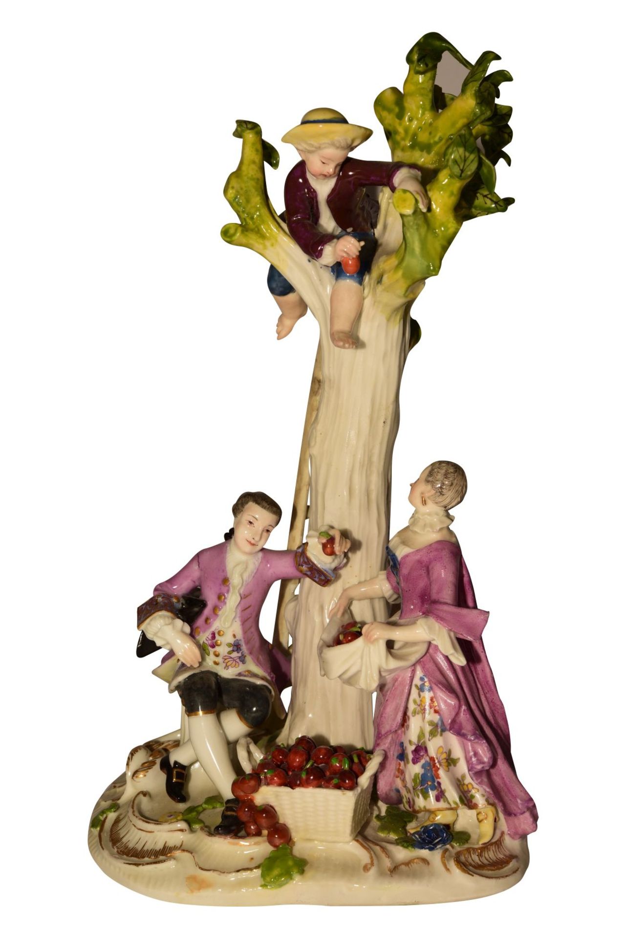 1 group of Meissen 1750 apple pickers