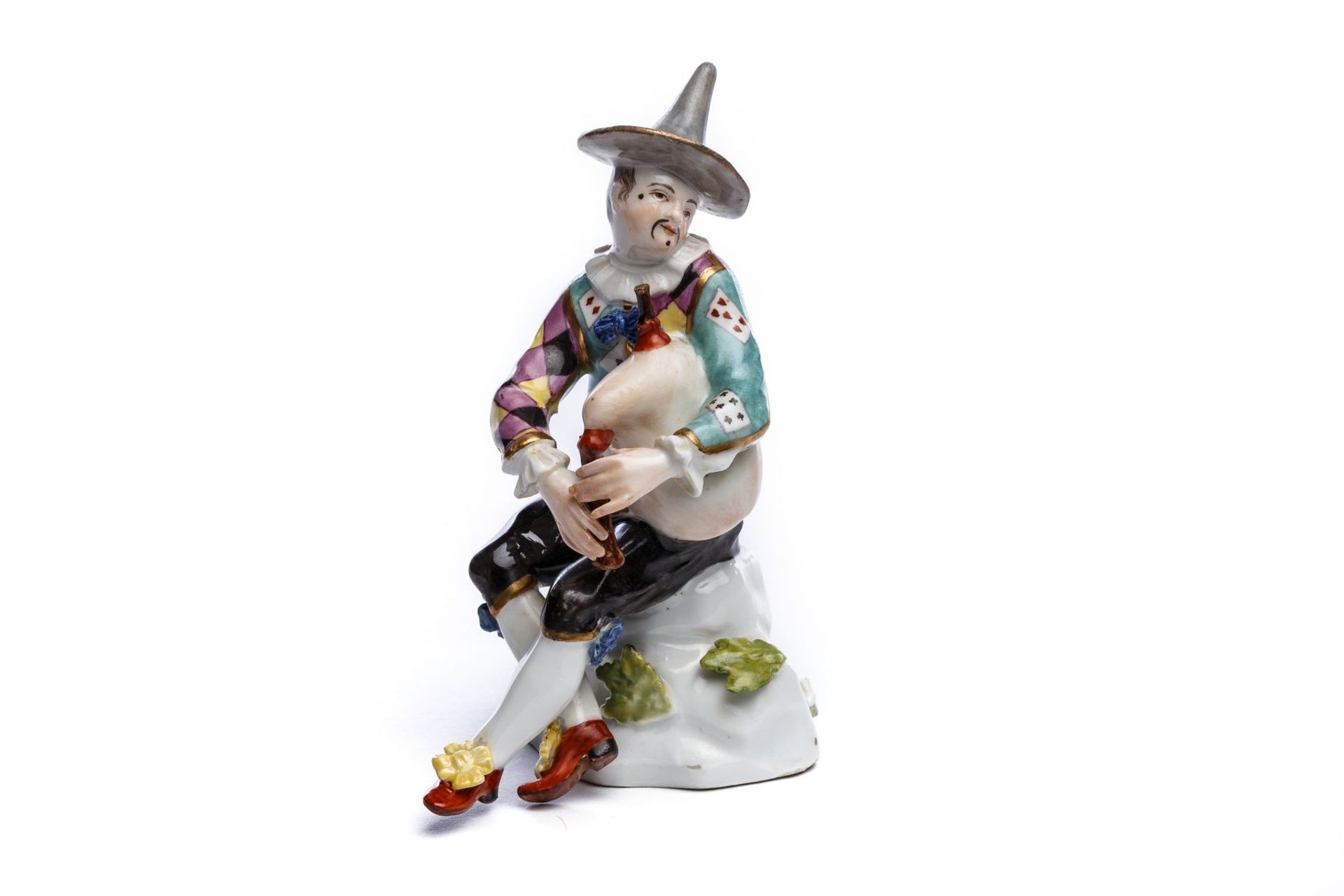 Small figure "Harlequin with bagpipes", Meissen 1720 - Image 2 of 4