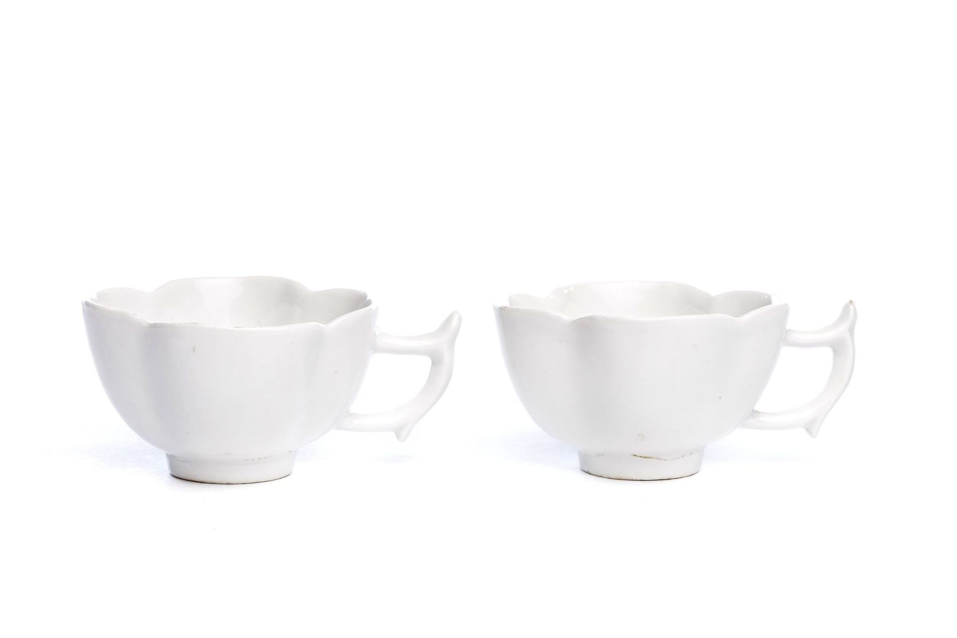 Two small cups, white Böttger porcelain, Meissen 1715