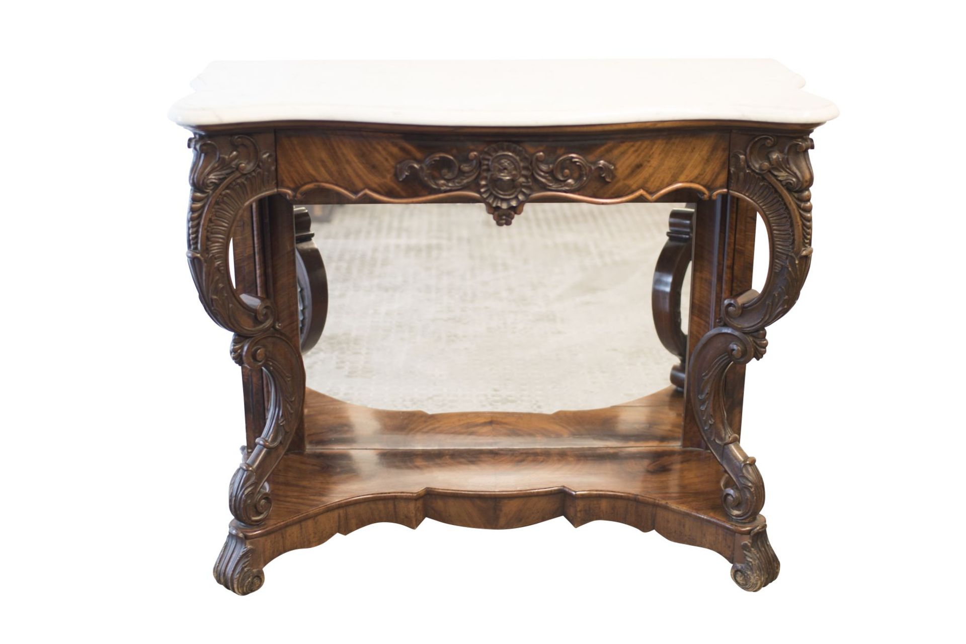 Baroque Sideboard with Mirror and Marble Top | Barock Buffet mit Spiegel und Marmorplatte - Image 6 of 6