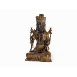 Gilt Bronze Figure of a Guanyin, Ming Style | Vergoldete Bronzefigur einer Guanyin, Ming-Stil