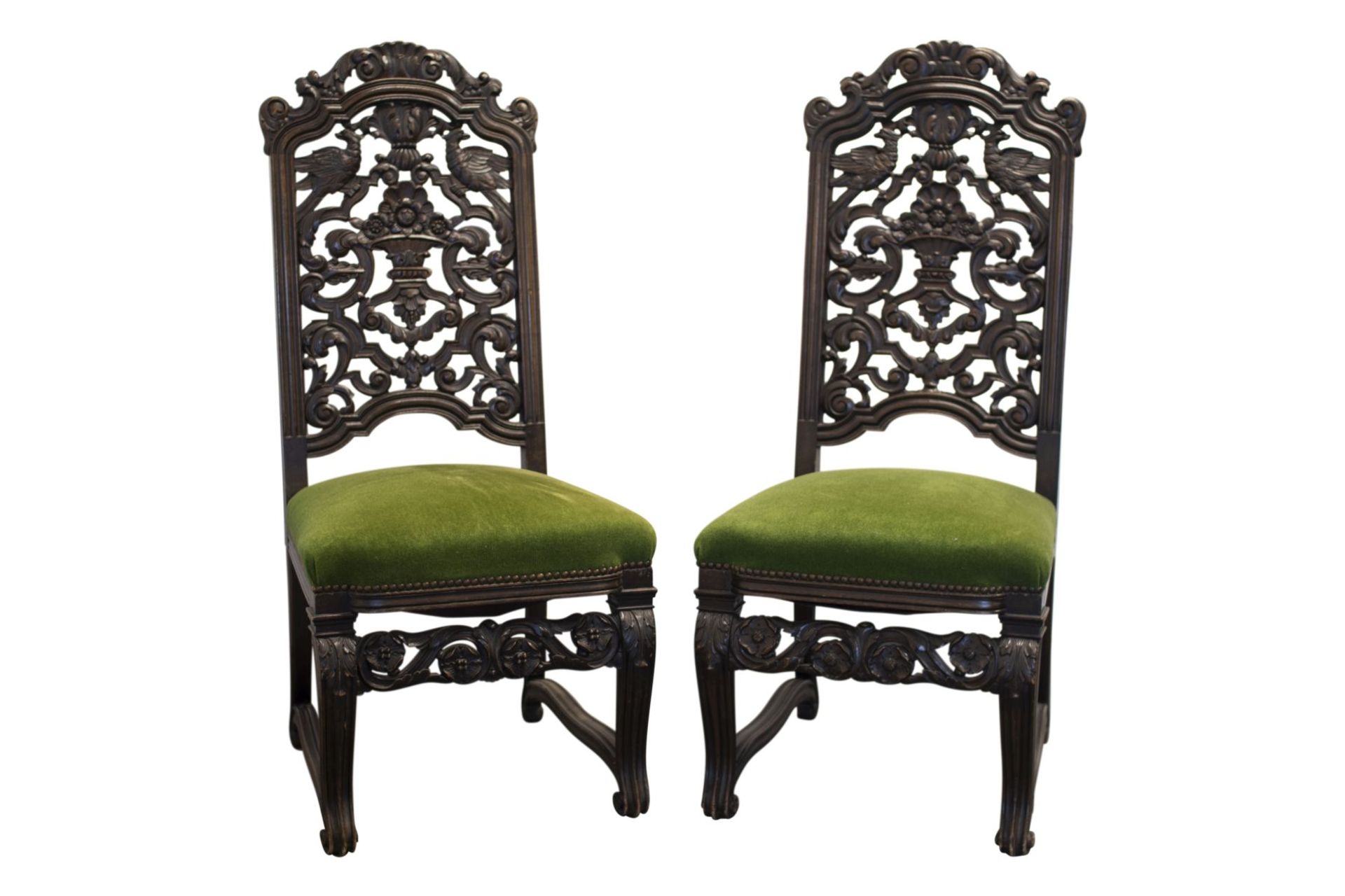 Pair of Salon Chairs, Belle Epoque Style | Paar Salonstuehle, Stil Belle Epoche - Image 2 of 7