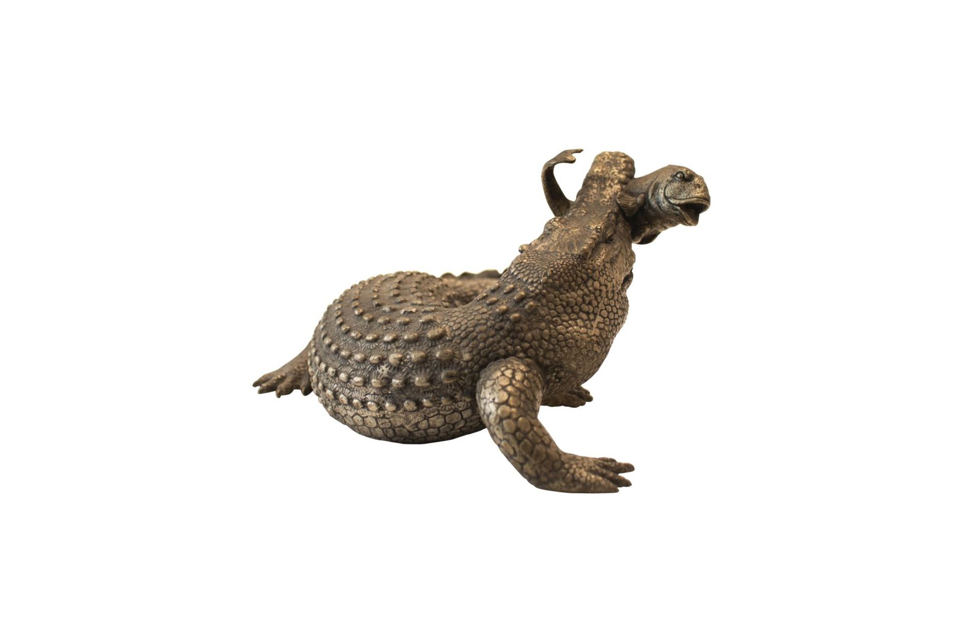 Large Sculpture, Fish-Catching Crocodile | Grosse Skulptur, Fisch fangendes Krokodil - Image 4 of 5