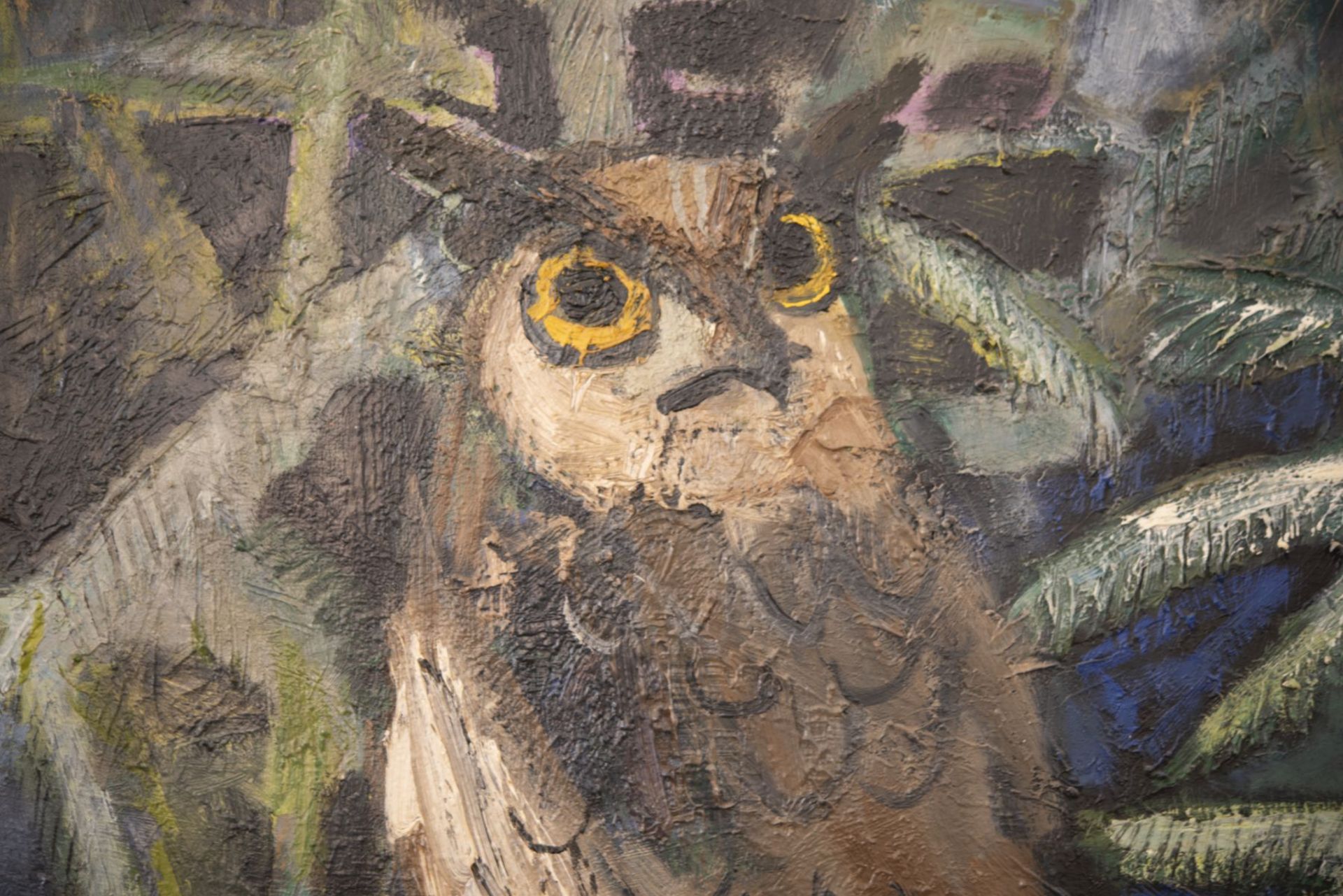 Franz Elsner (1898-1977), Owl in Spruce Branches | Franz Elsner (1898-1977), Eule im Fichtengeaest - Bild 2 aus 4