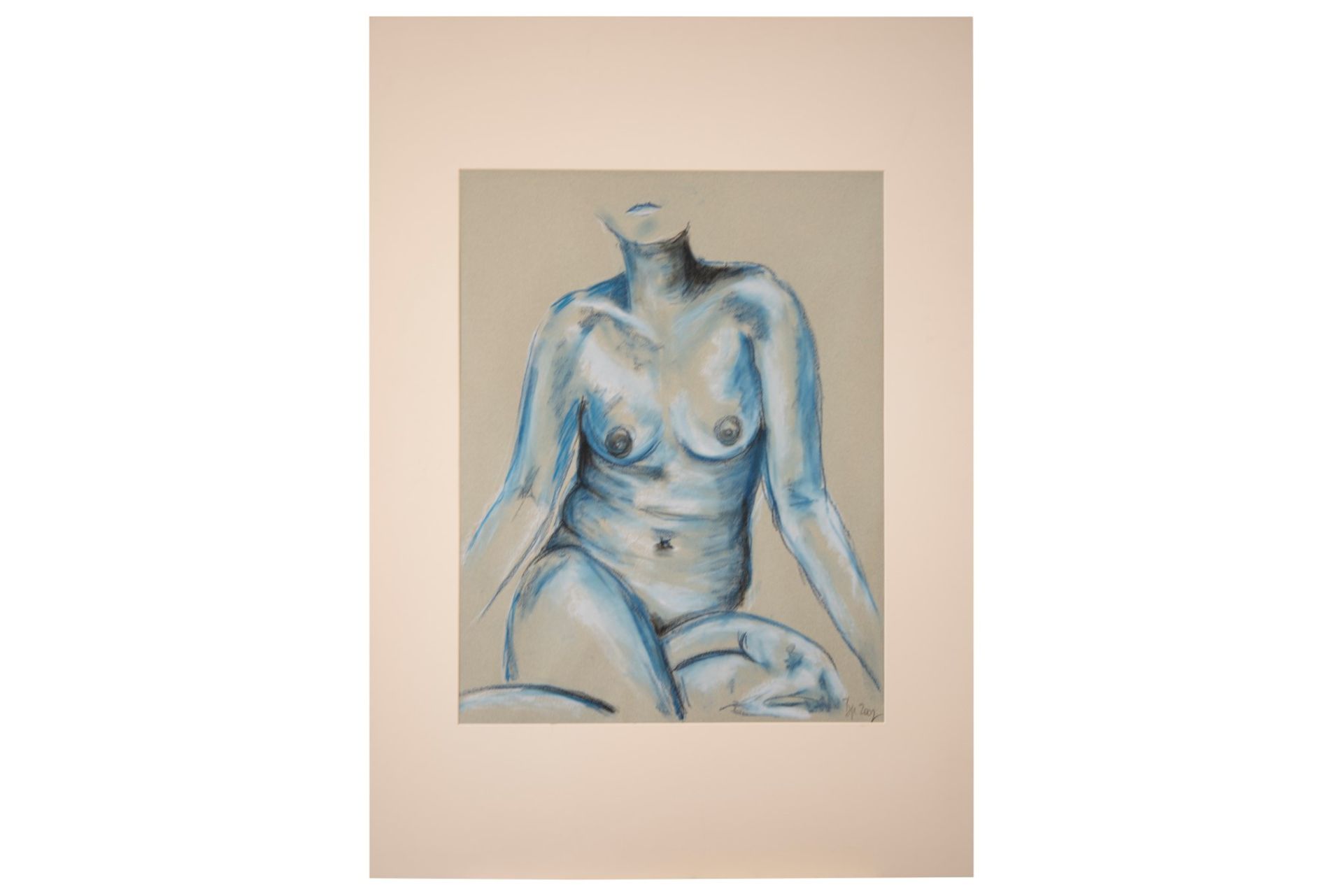 Pauline Buchinger, Nude Sitting Blue