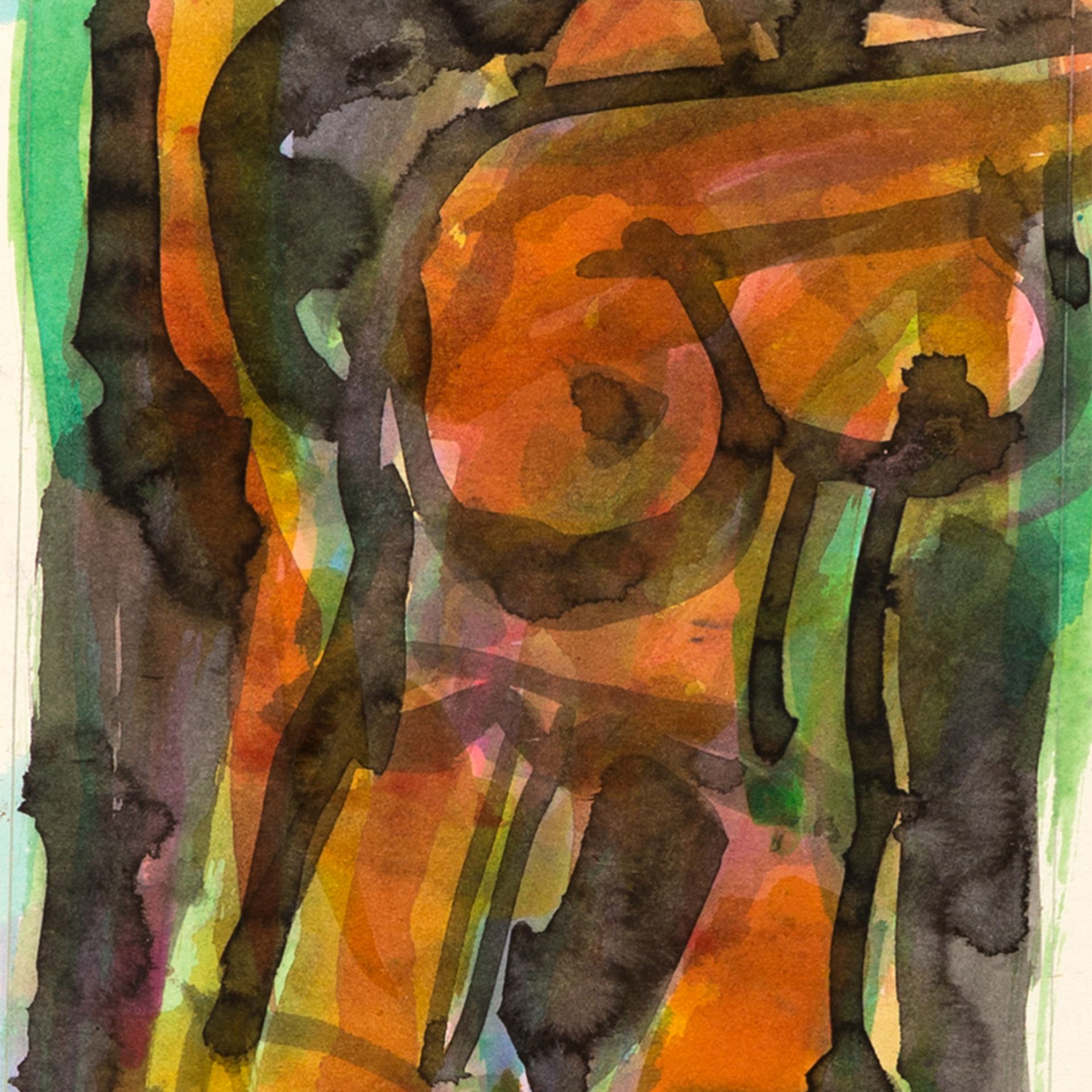 Miklos Németh, Watercolor, Female Nude, Hungary, ca. 1990 - Image 6 of 6