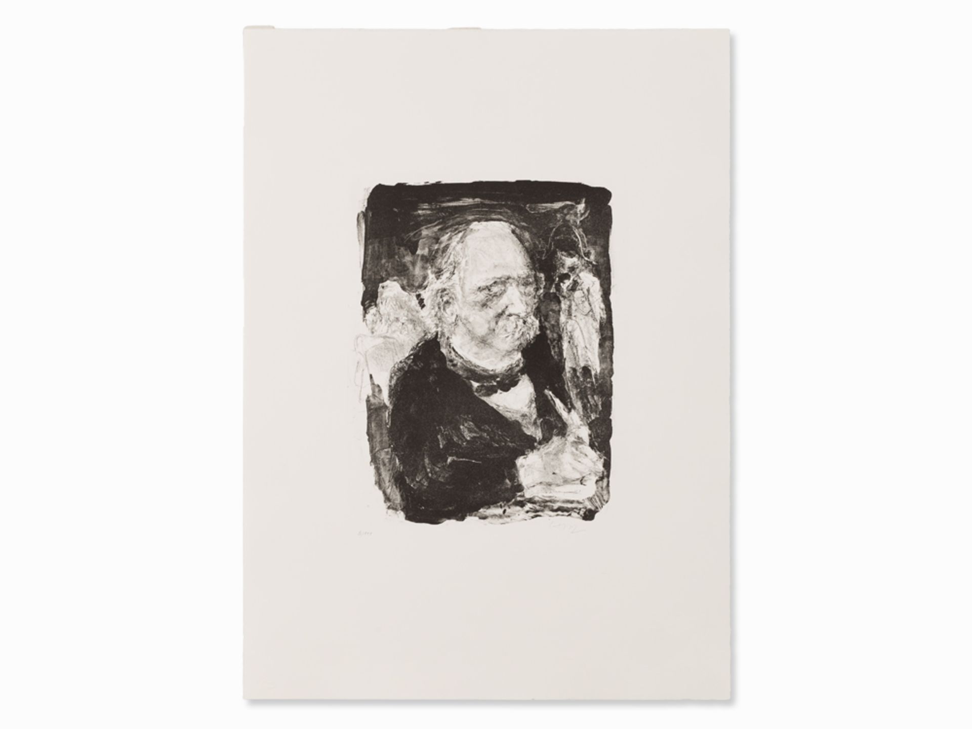 Bernhard Heisig, Portrait Theodor Fontane, Lithograph, 1998