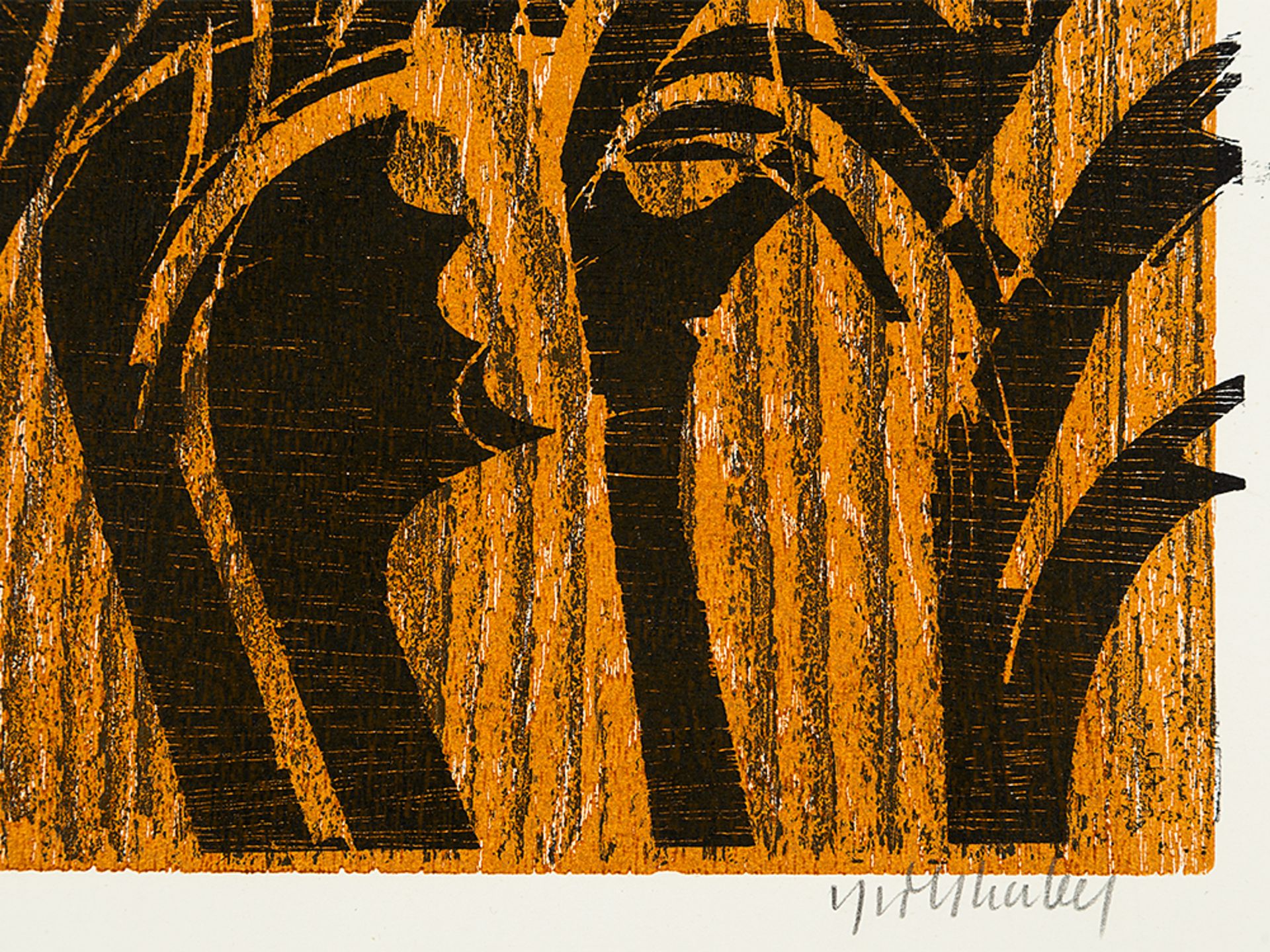 HAP Grieshaber, Steppengras, Woodcut in Colors, 1972 - Image 5 of 14