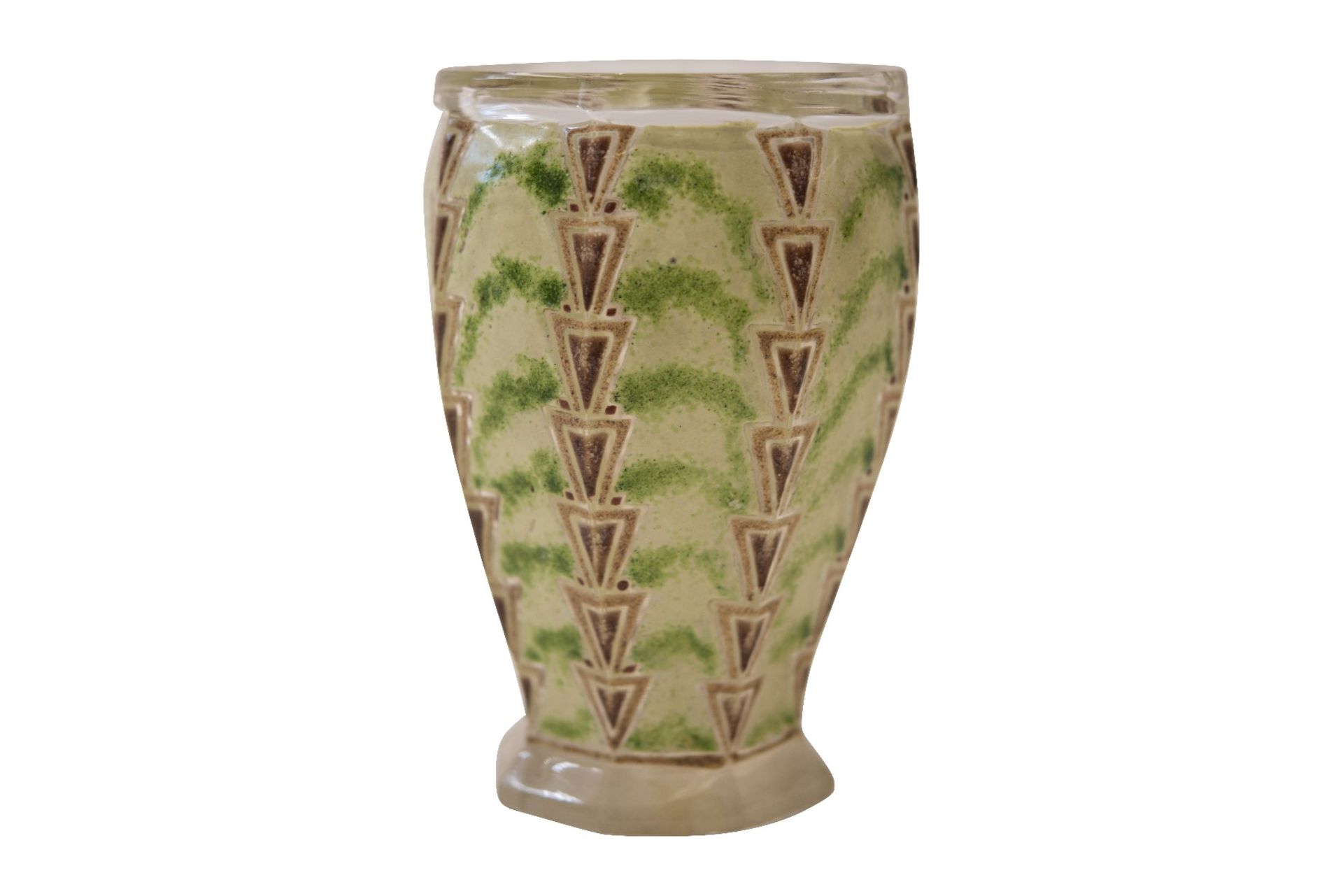 Vase Glass Enamel and Copper Art Deco - Image 2 of 2