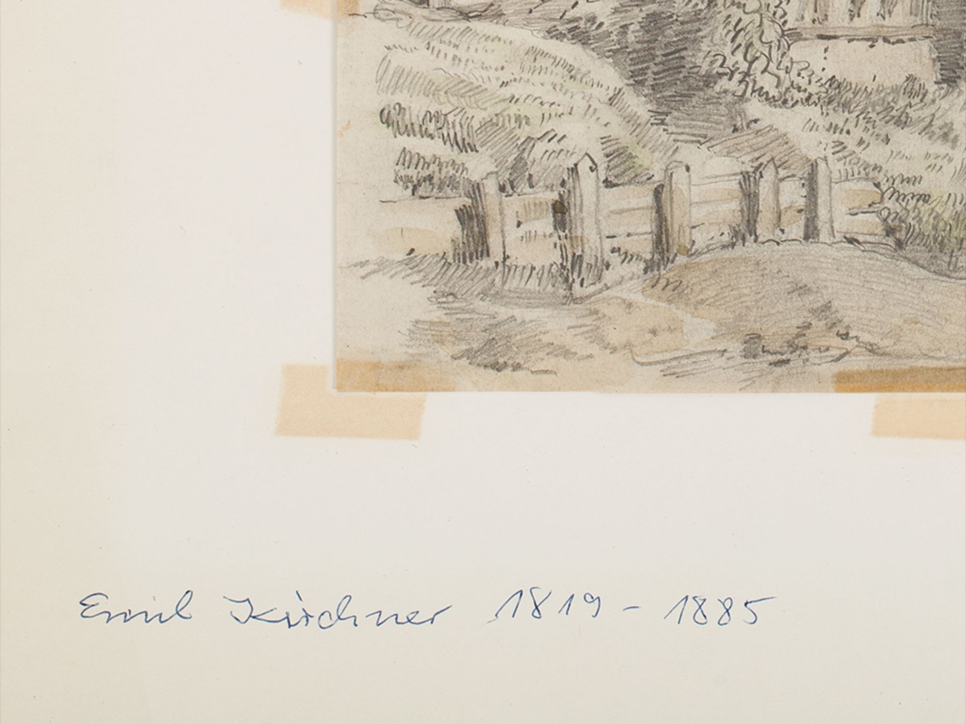 Drawing Homestead, attributed to A. Emil Kirchner, 1858  - Image 3 of 7