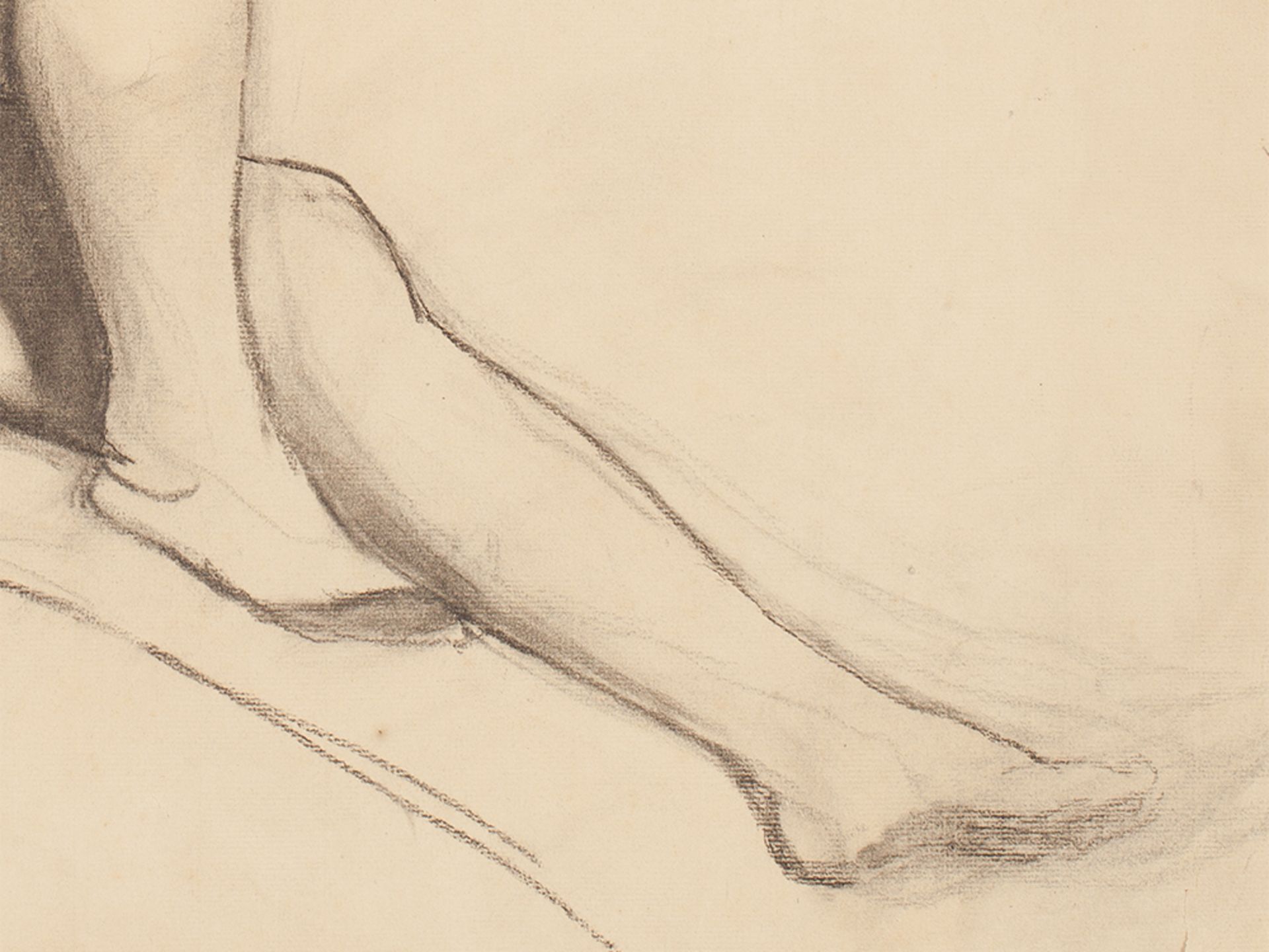 R. Moritz, Two Charcoal Drawings Male and Female Nude, 1905 - Image 5 of 7