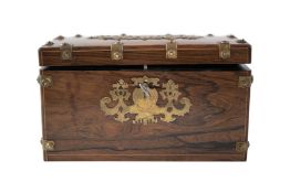 Jewel box, wood, brass fittings