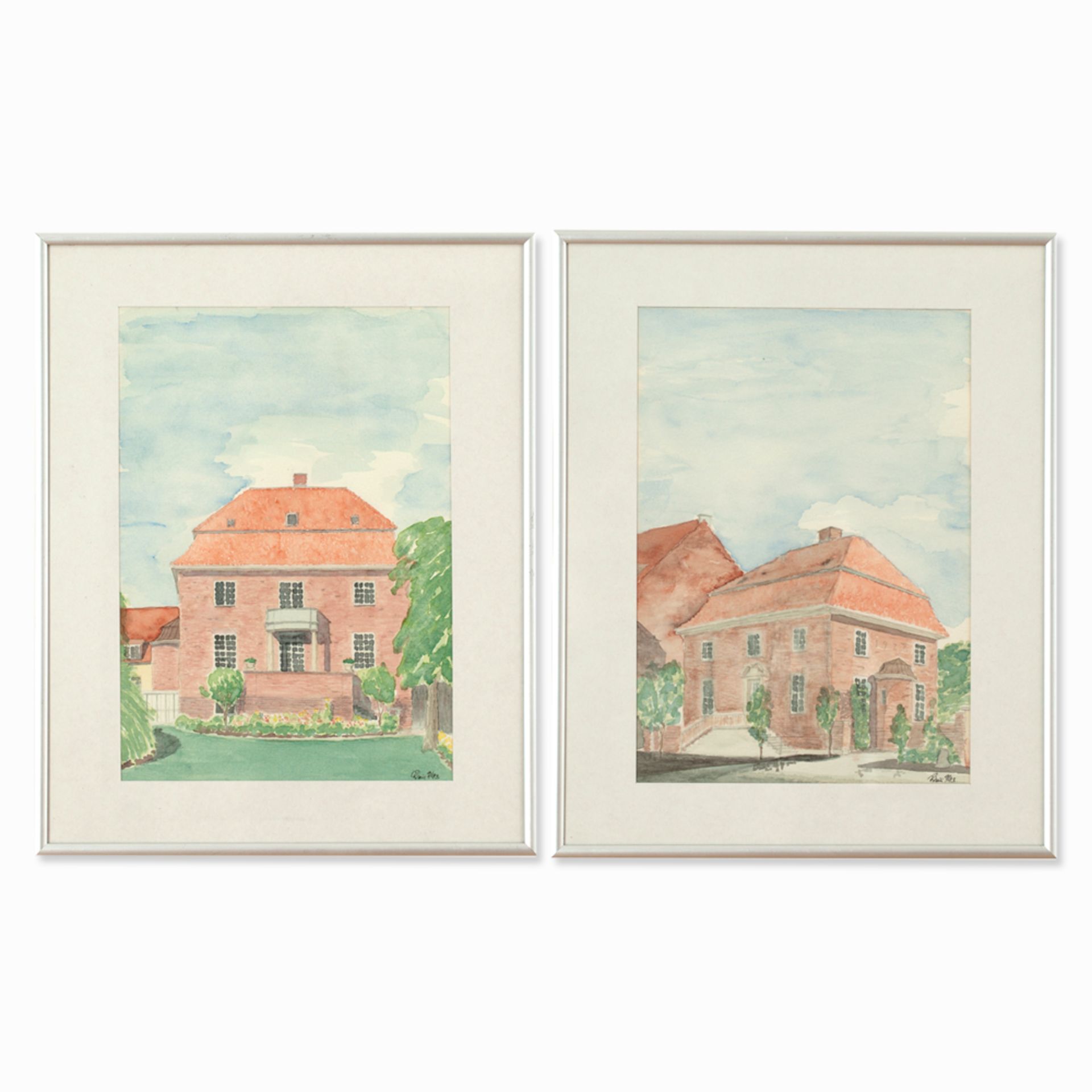 Two water colours of Danish Country Houses, 1993 - Image 8 of 8