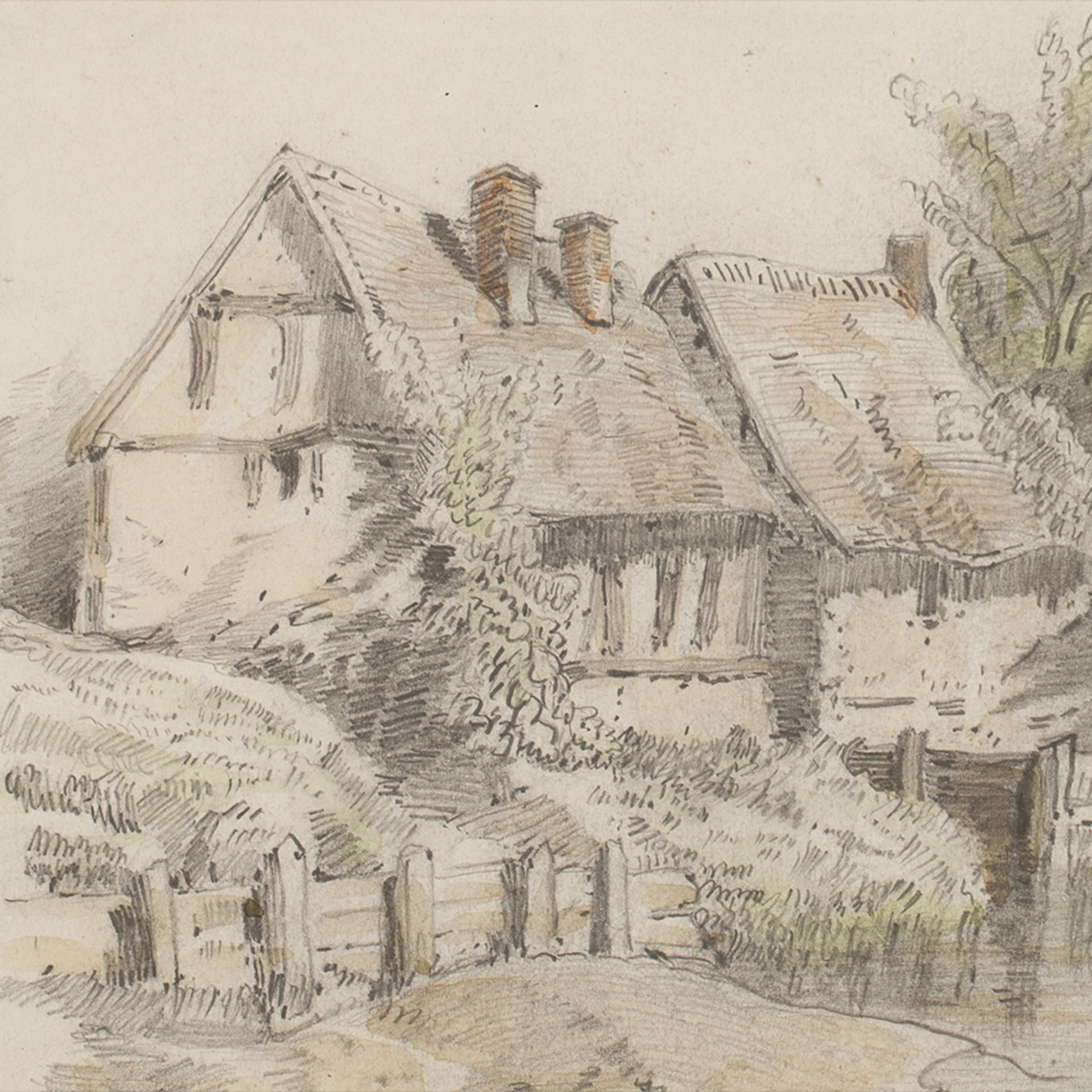 Drawing Homestead, attributed to A. Emil Kirchner, 1858  - Image 7 of 7