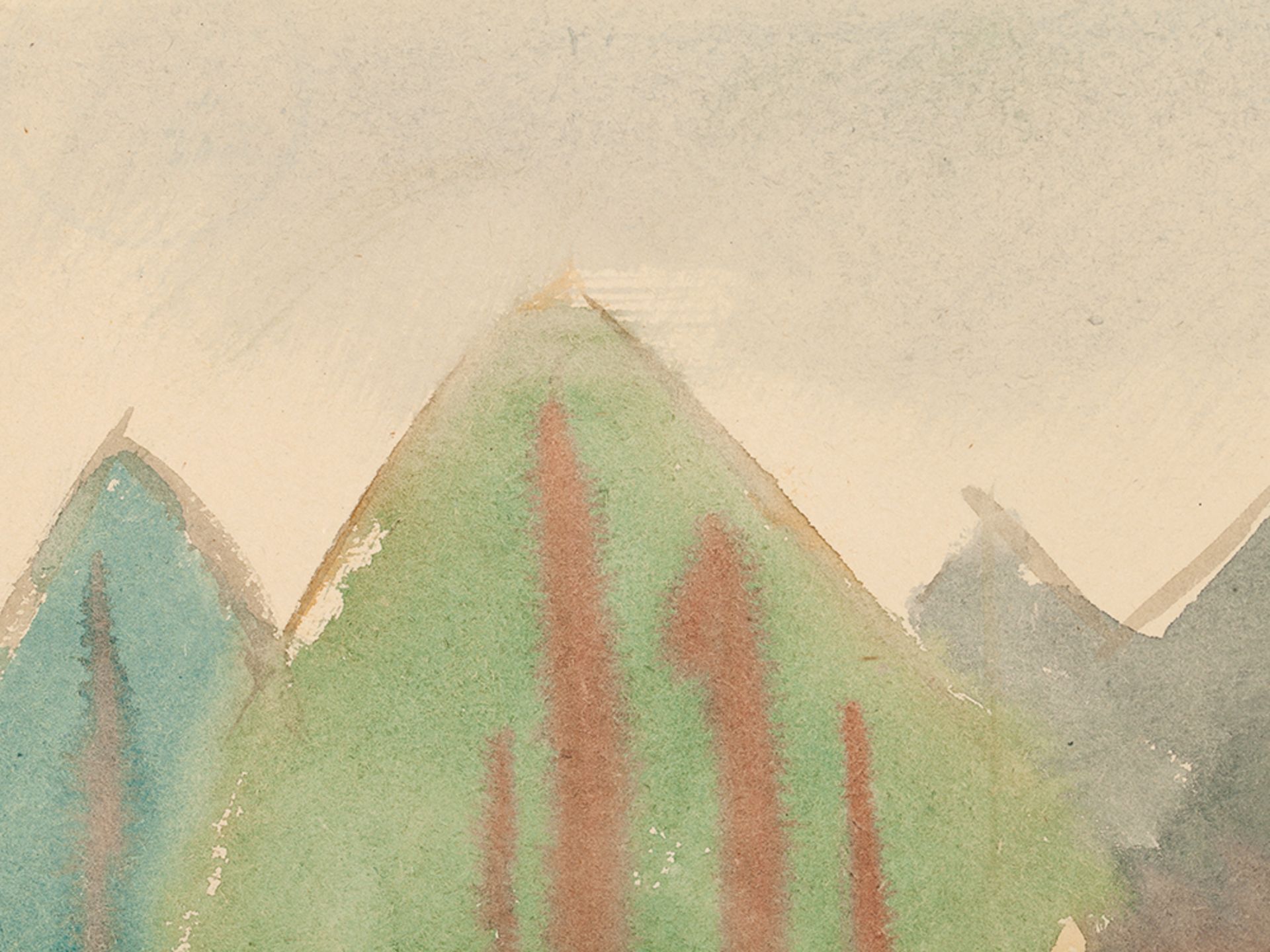 Rudolf Petrik, Landscape with Mountains, Watercolor, c. 1950 - Image 3 of 8