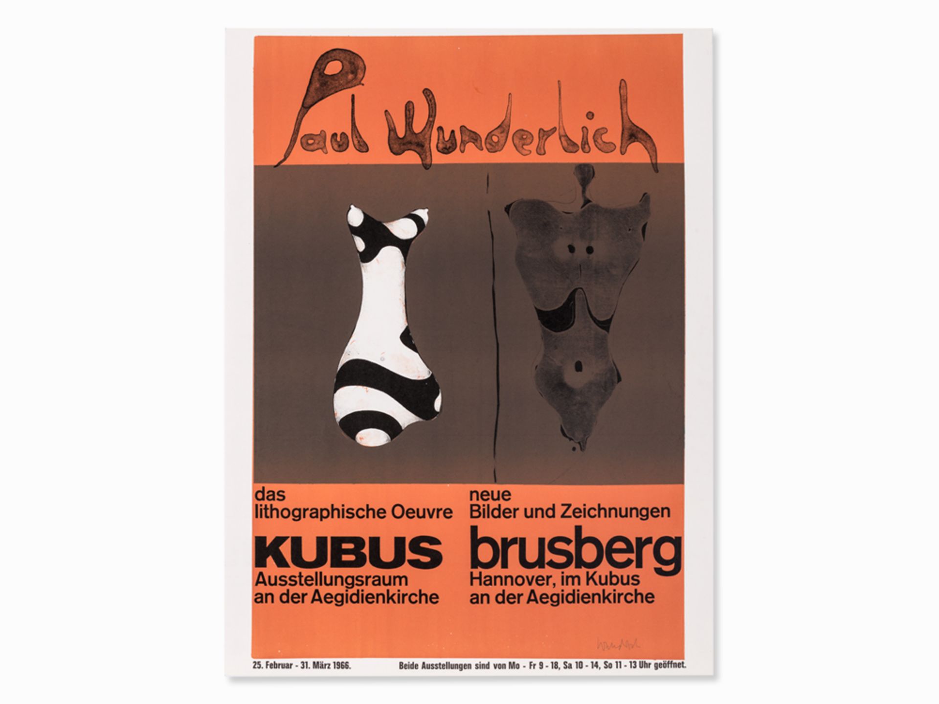 Paul Wunderlich, Poster Brusberg, Lithograph, 1965 - Image 2 of 14