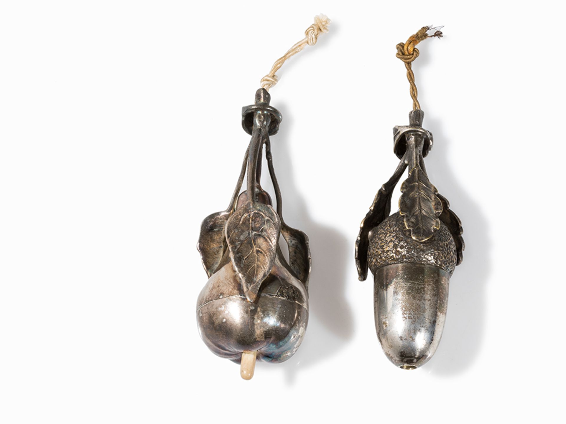 5 Hanging Bell Pusher in the Shape of Vegetal Elements, 20th C. - Image 2 of 9