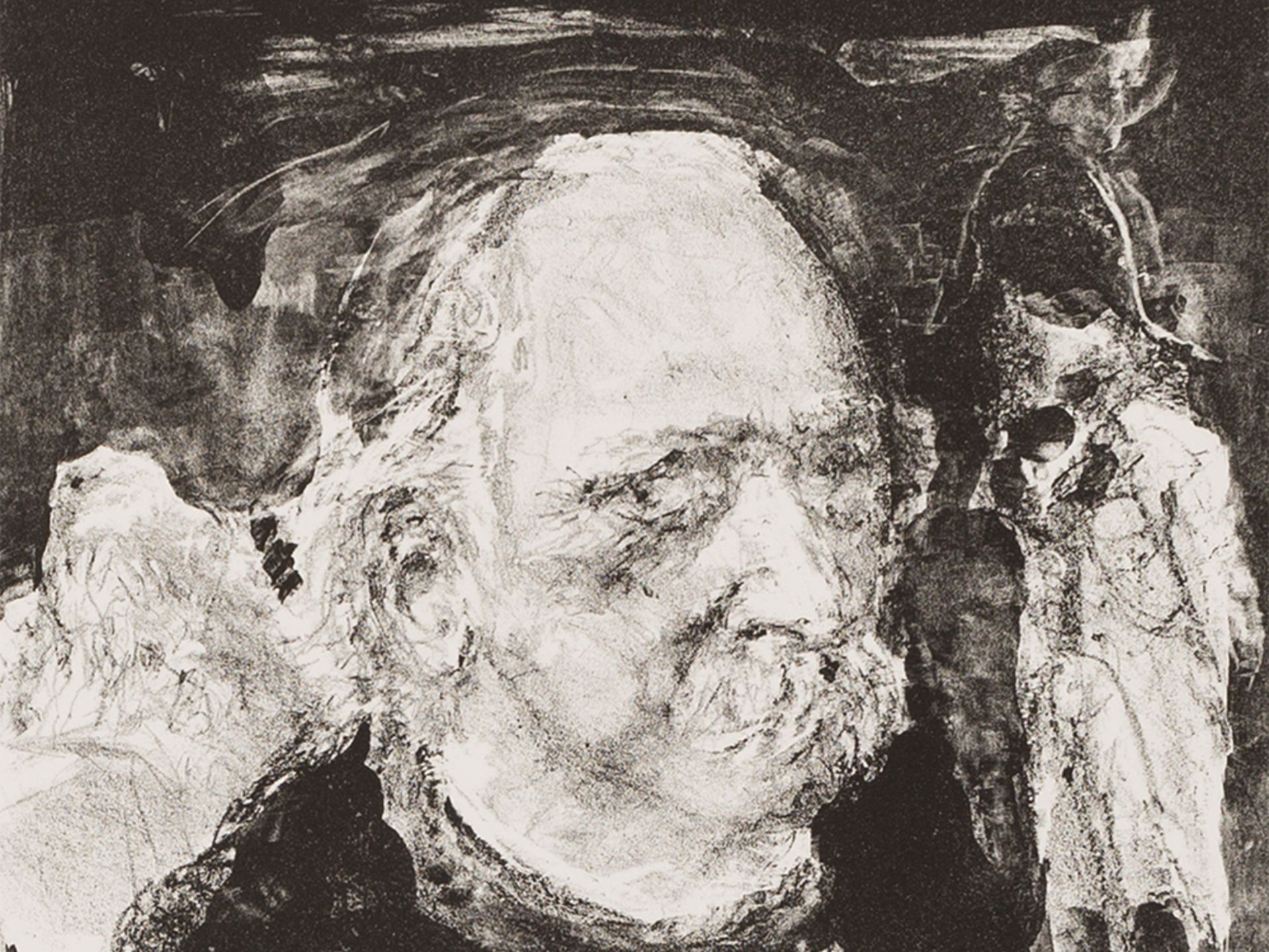Bernhard Heisig, Portrait Theodor Fontane, Lithograph, 1998 - Image 3 of 12