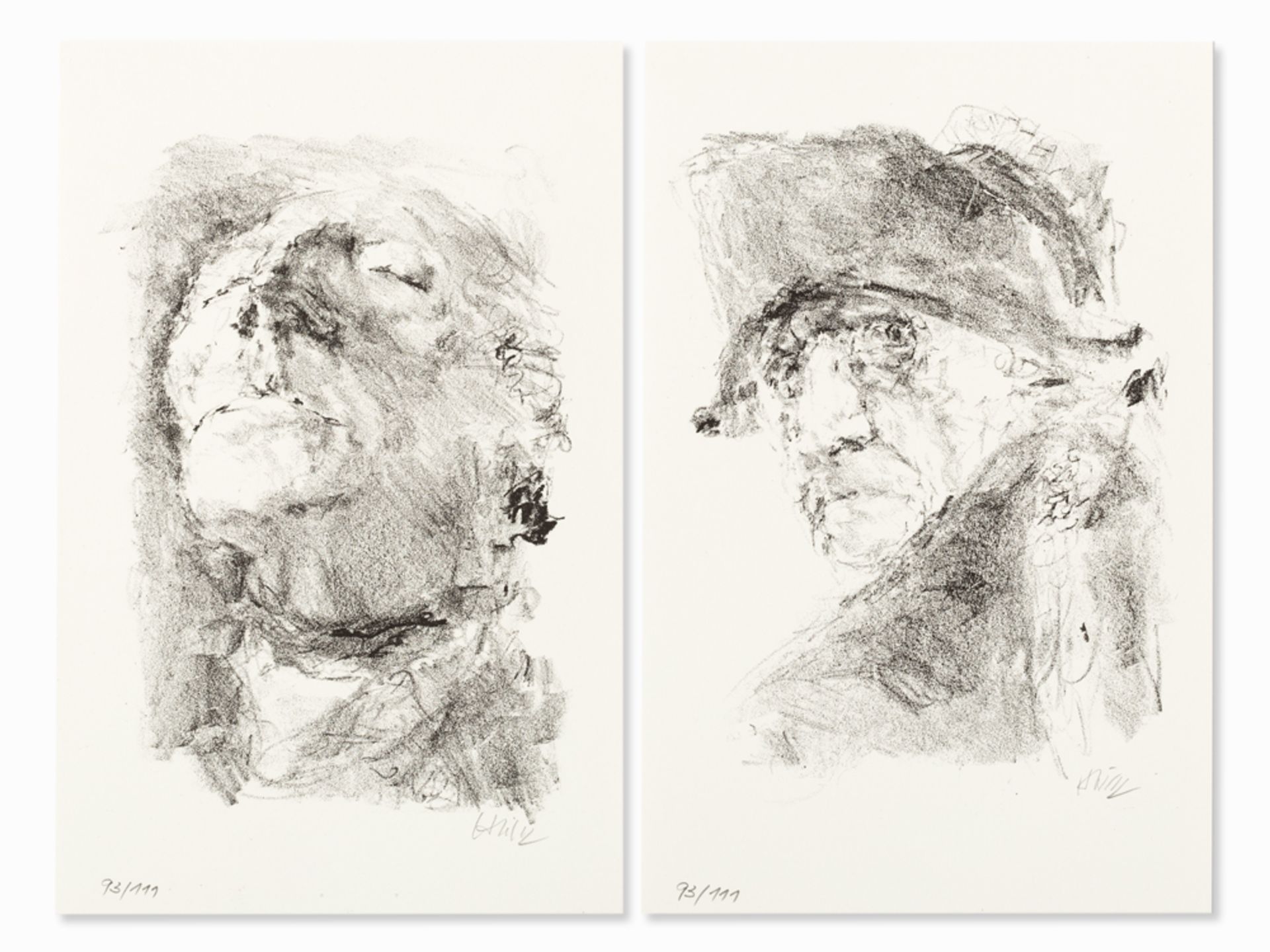 Bernhard Heisig, Frederick the Great, 2 Lithographs, 1997