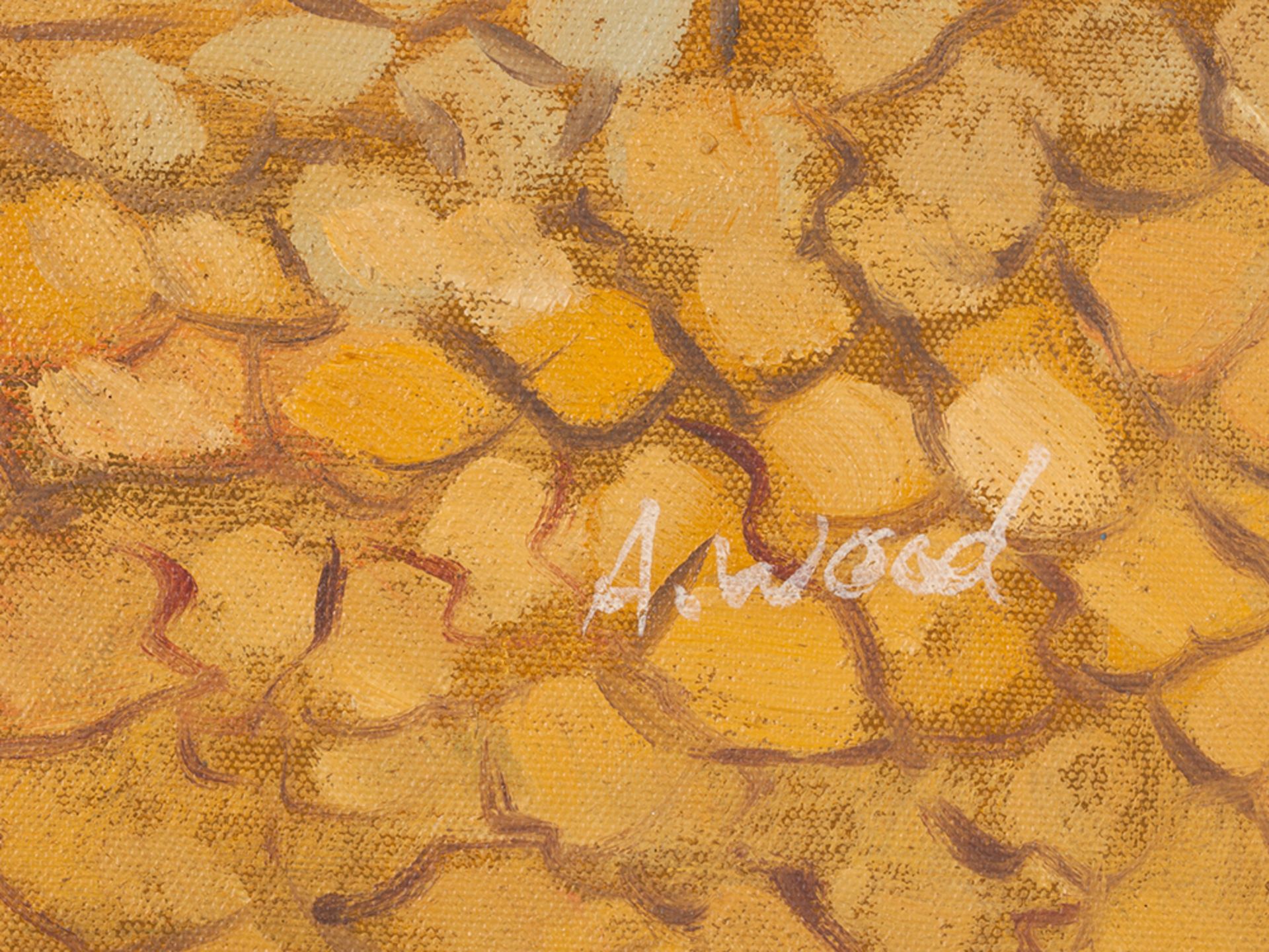 A. Wood, Oil Painting, Sidewalk Cafe, England, c. 2000 - Image 3 of 7