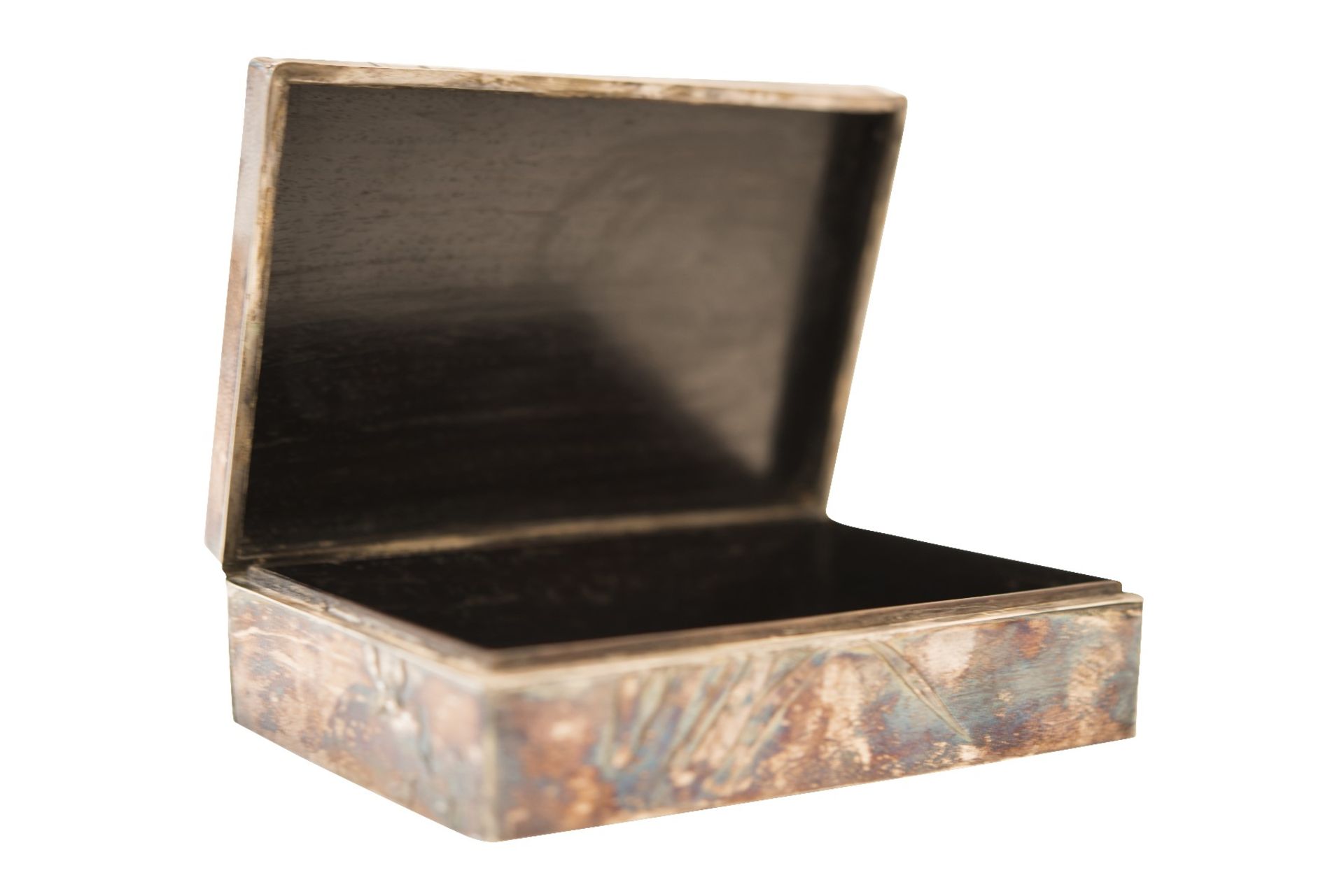 Silver box with pattern