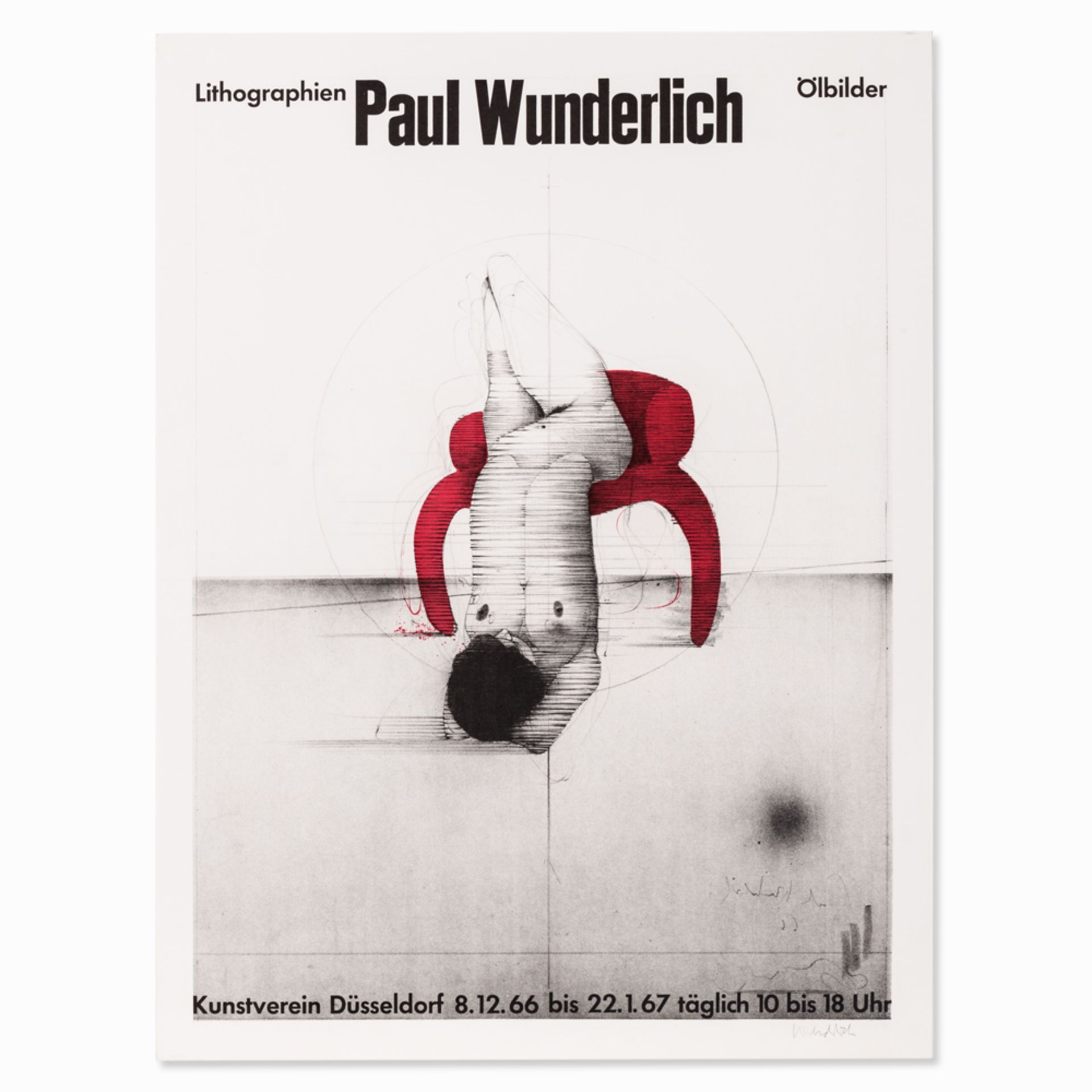 Paul Wunderlich, Akt auf rotem Stuhl, Poster, 1966 - Image 15 of 16