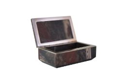 Stone box with silver setting