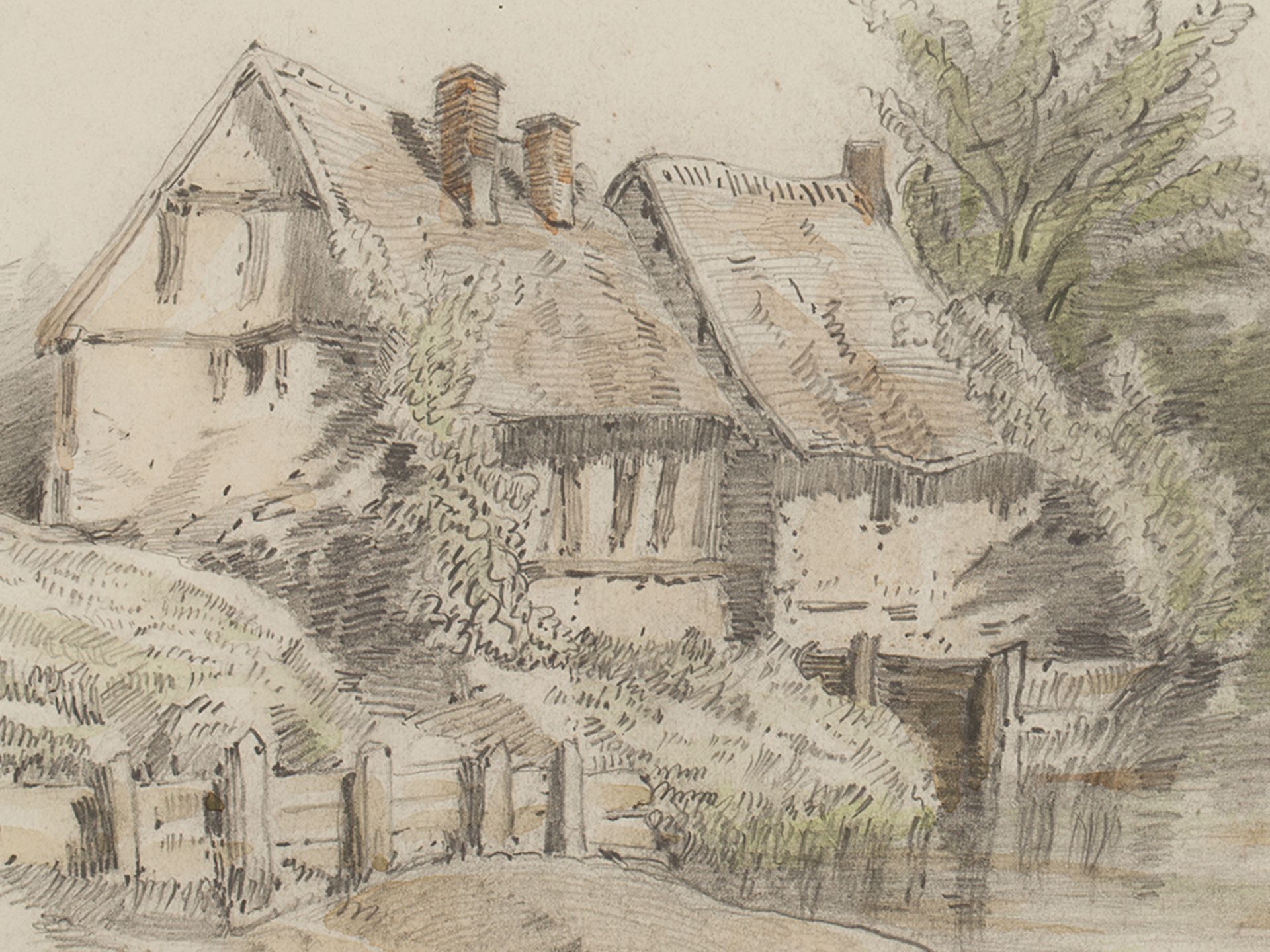 Drawing Homestead, attributed to A. Emil Kirchner, 1858  - Image 4 of 7