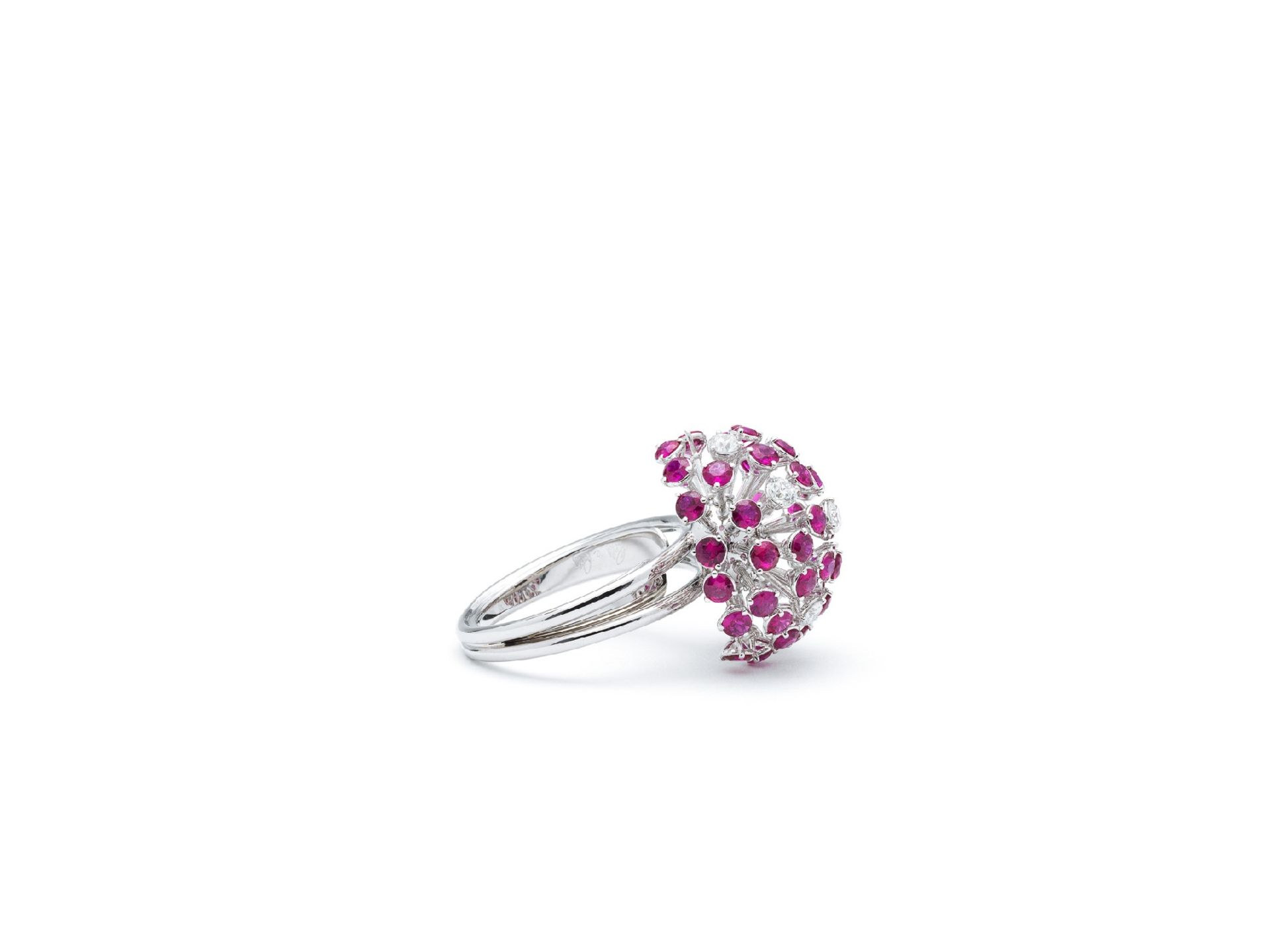 Ring with brilliant diamonds and rubies - Image 4 of 5