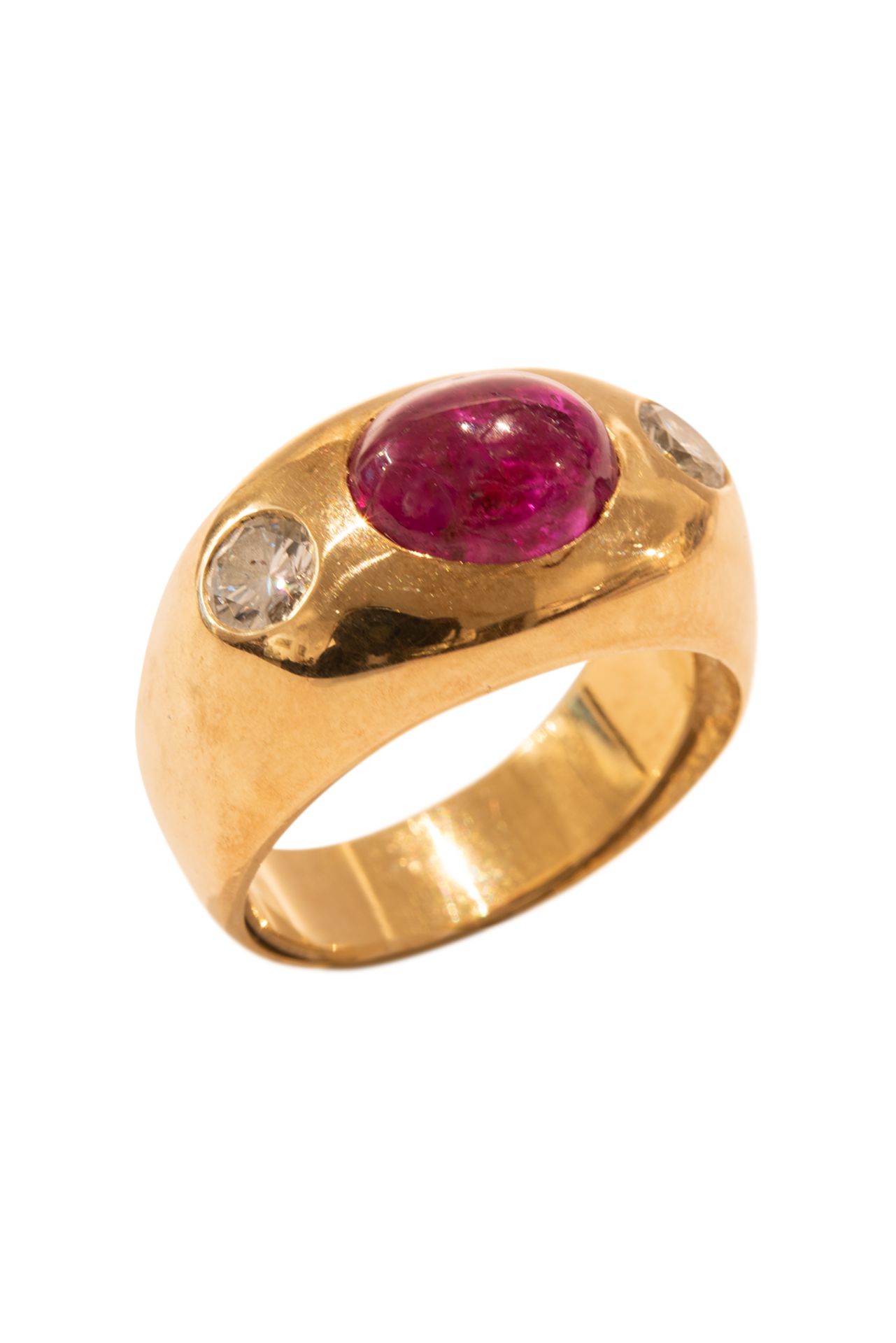 Ring with brilliant diamonds and ruby - Image 4 of 4