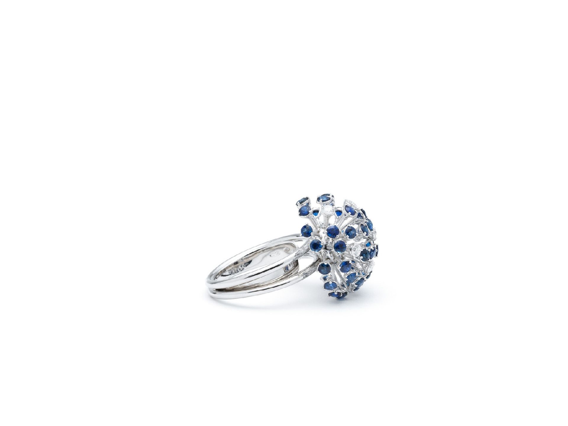 Ring with brilliant diamonds and sapphires - Image 4 of 5