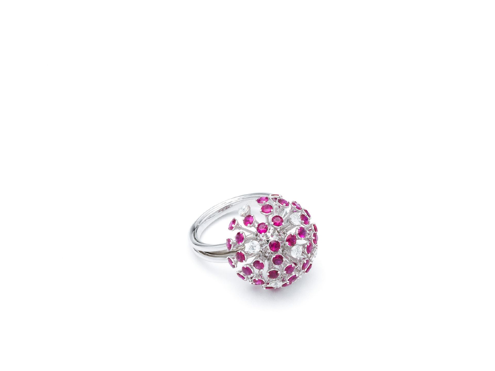 Ring with brilliant diamonds and rubies - Image 3 of 5