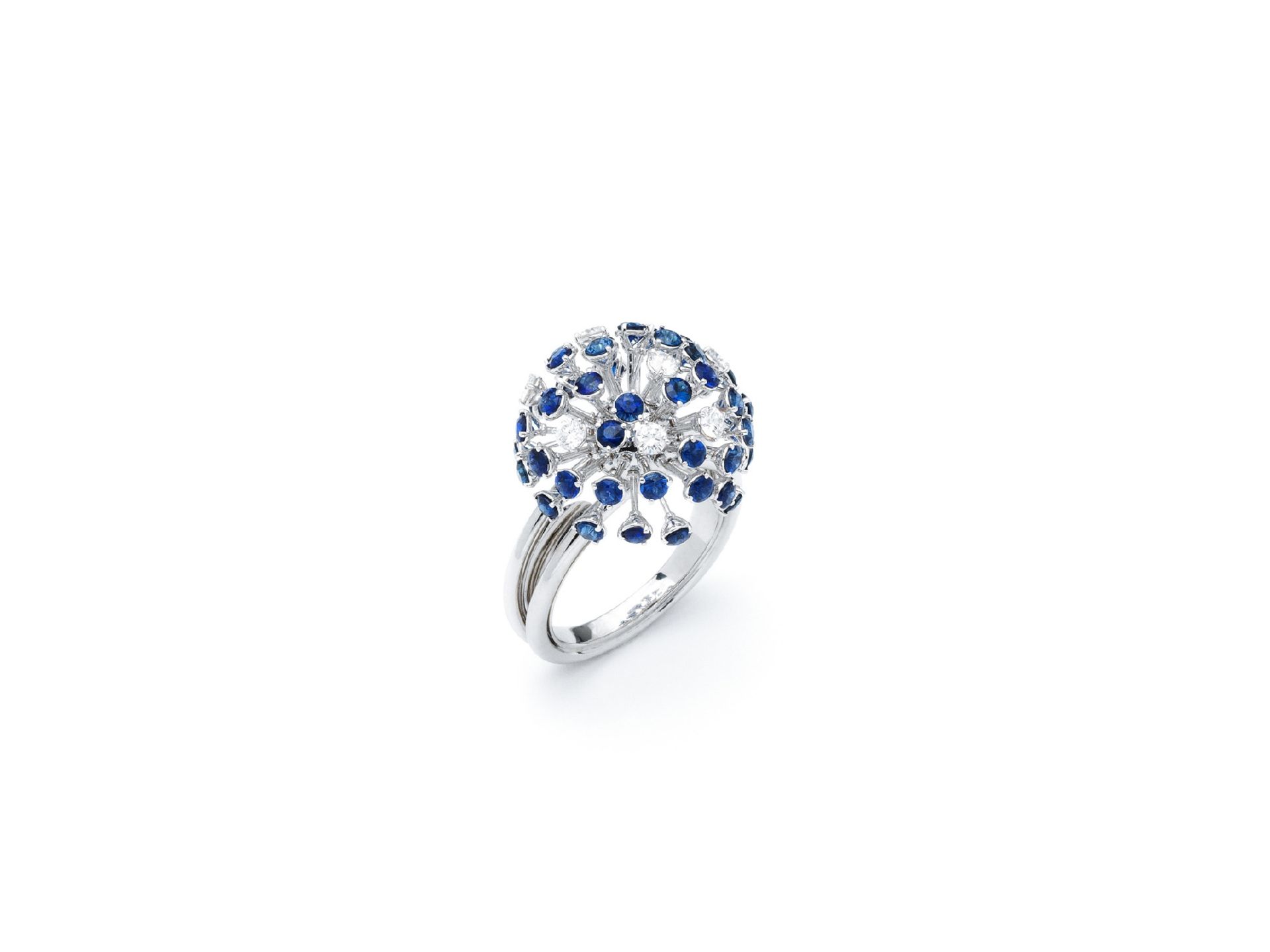 Ring with brilliant diamonds and sapphires - Image 2 of 5
