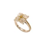 Ring Platin mit Brillanten und Asscher cut Diamanten