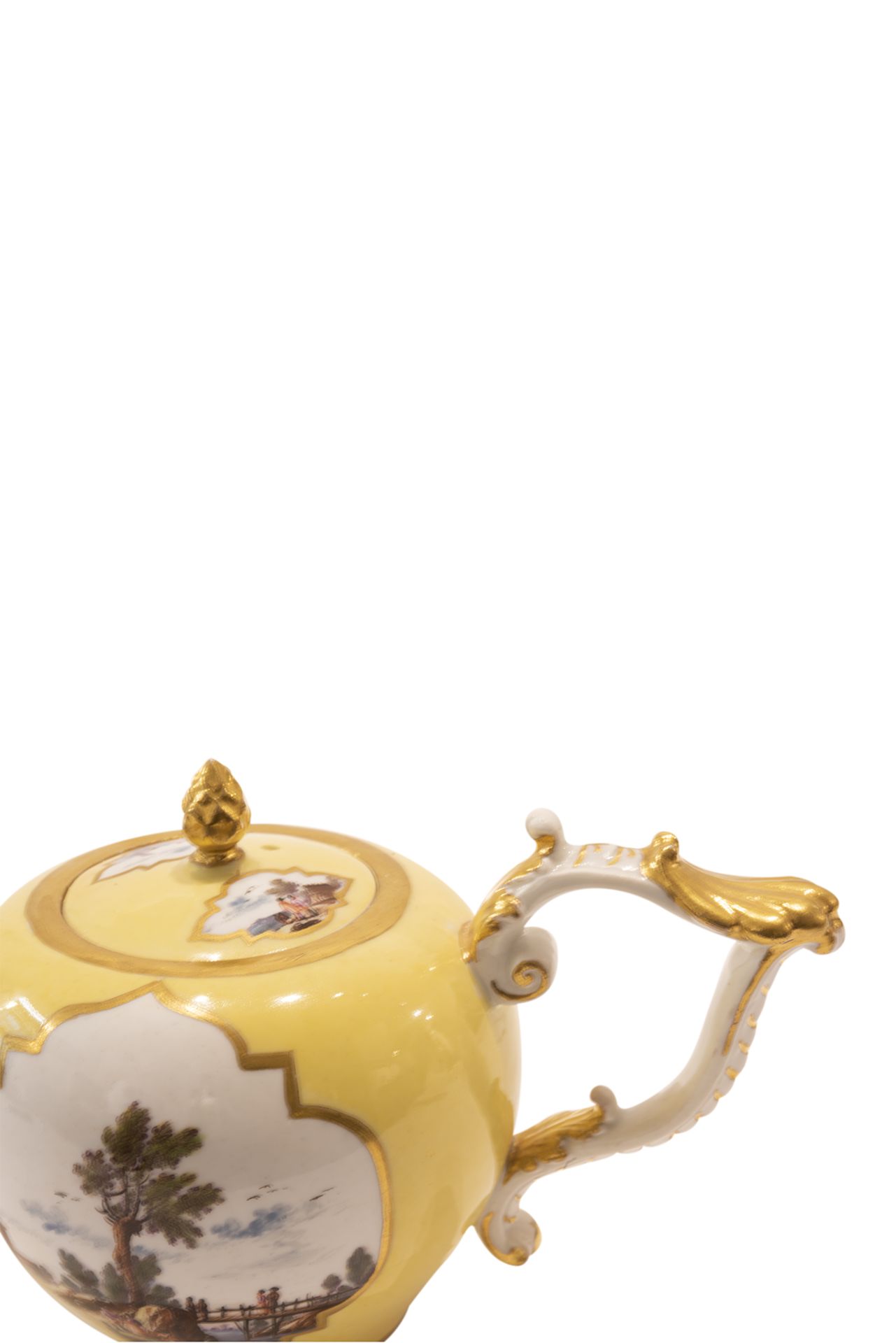 Teapot lemon yellow stock, Meissen 1740 - Image 6 of 6