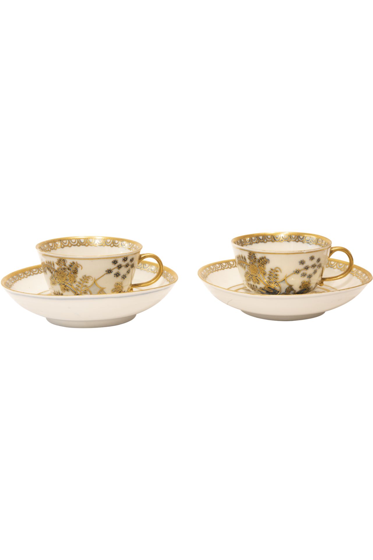 Two Cups with saucers, Meissen around 1740